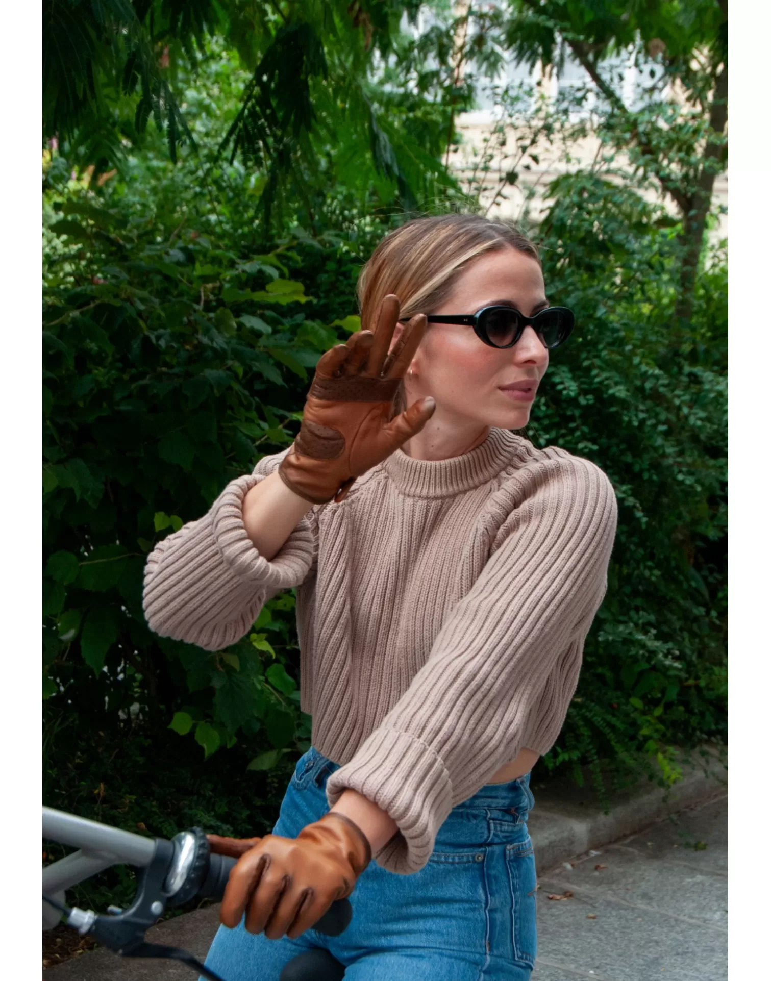 Agnelle Motorcycle & Bike Gloves | Amal Silk Lining Toscana Patine