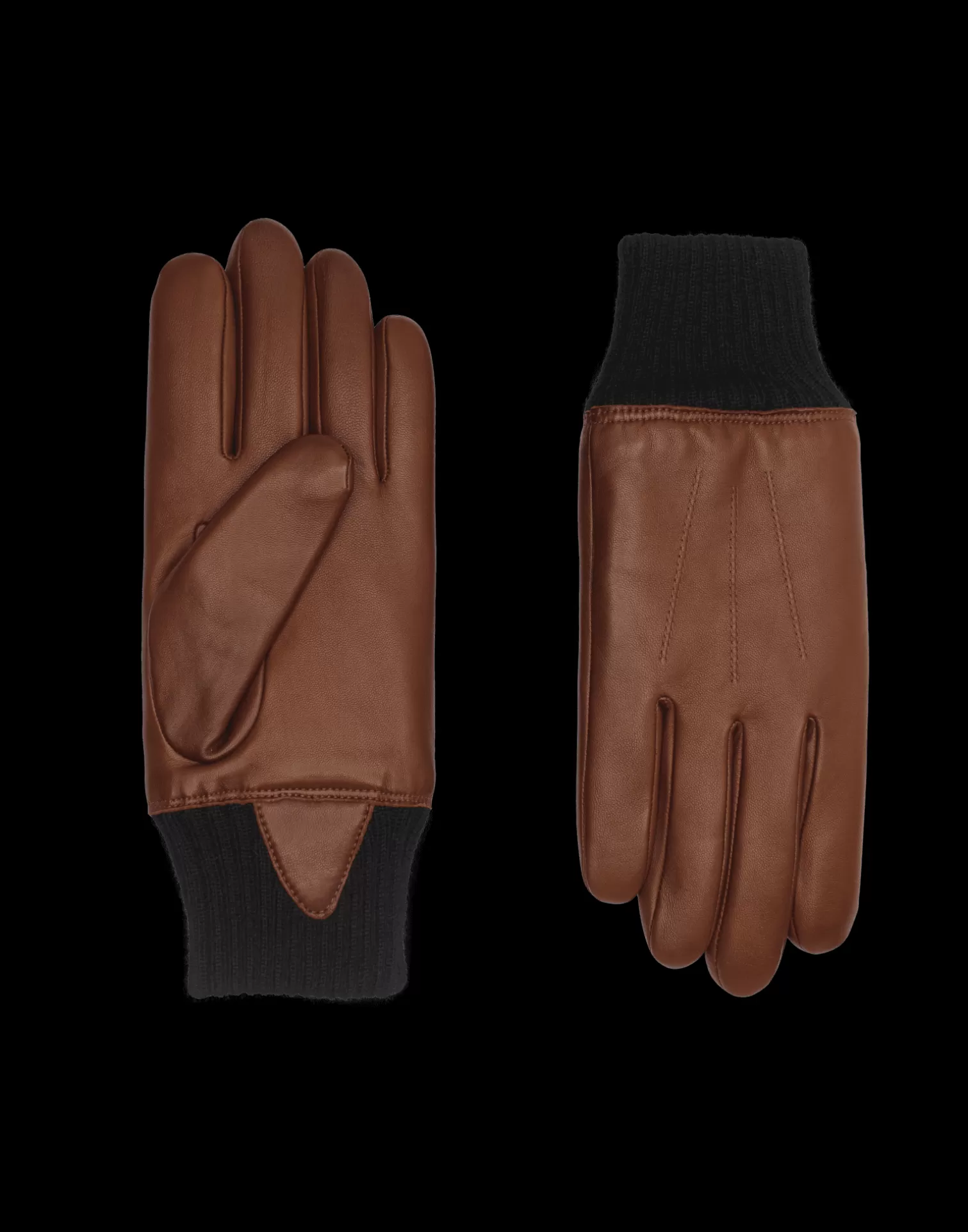 Agnelle Leather Gloves | Andrew Lined With Alpaca Whisky/Moka