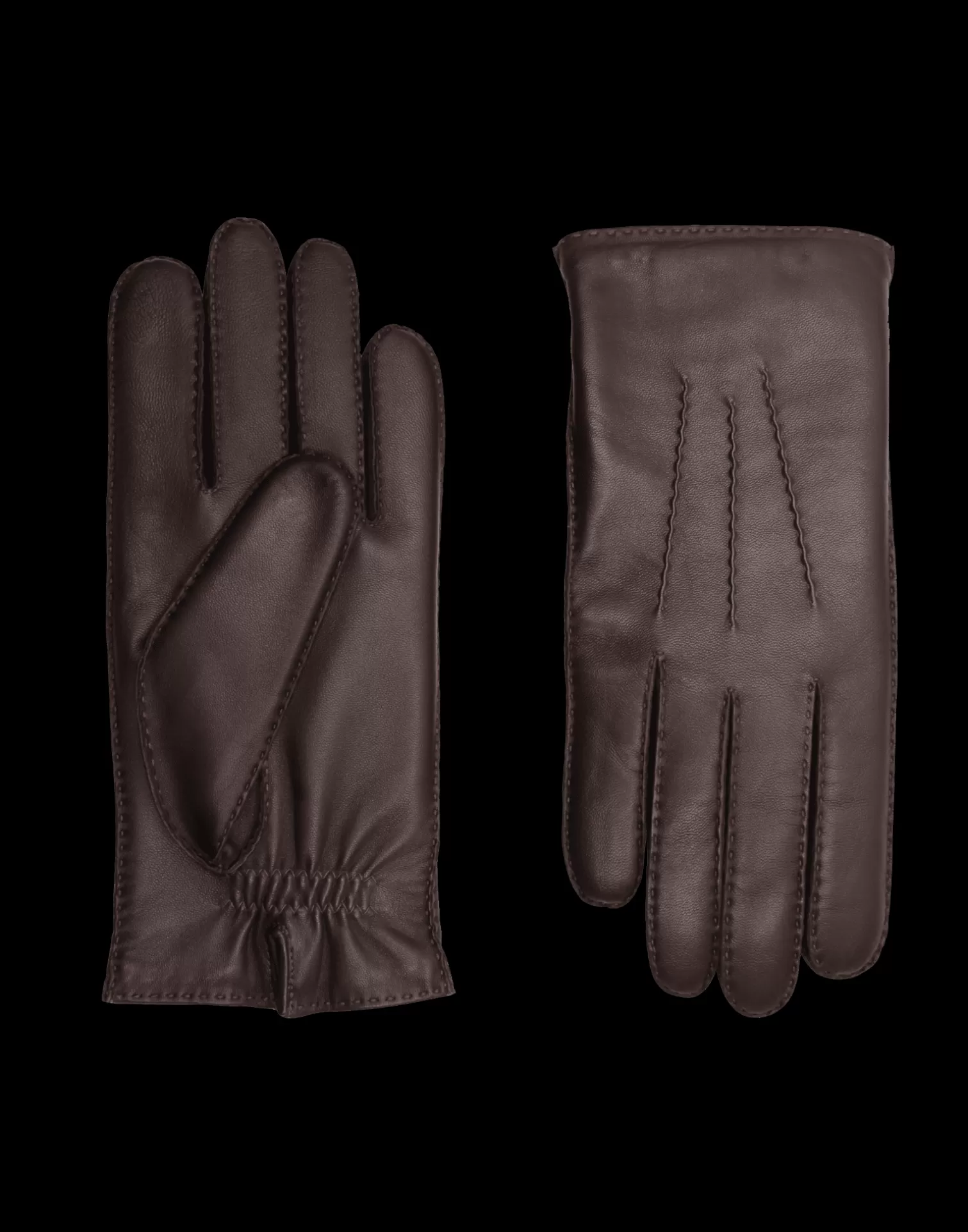 Agnelle Leather Gloves | Arthur With Rabbit Lining Moka