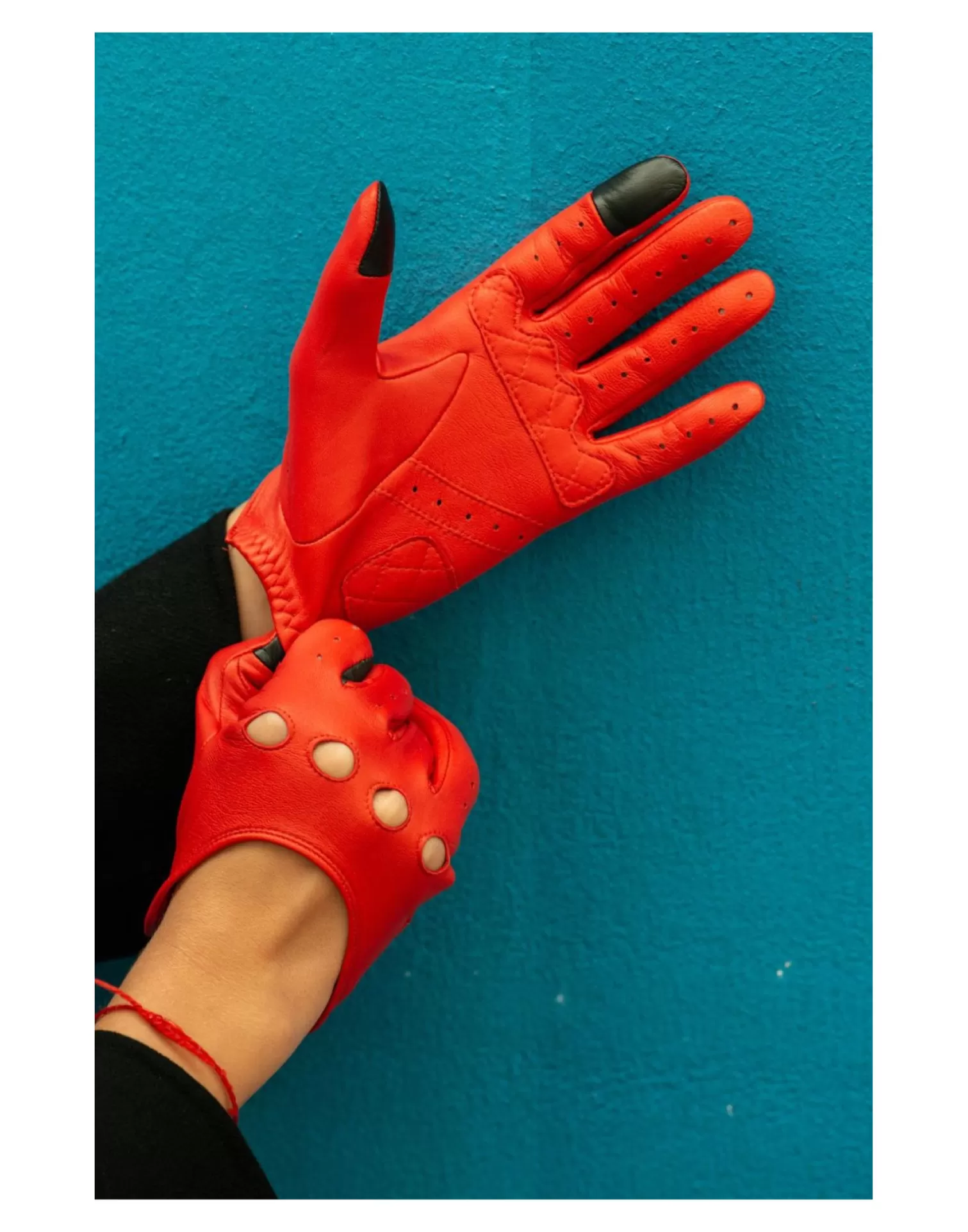 Agnelle Motorcycle & Bike Gloves | Athena Without Lining Coquelicot