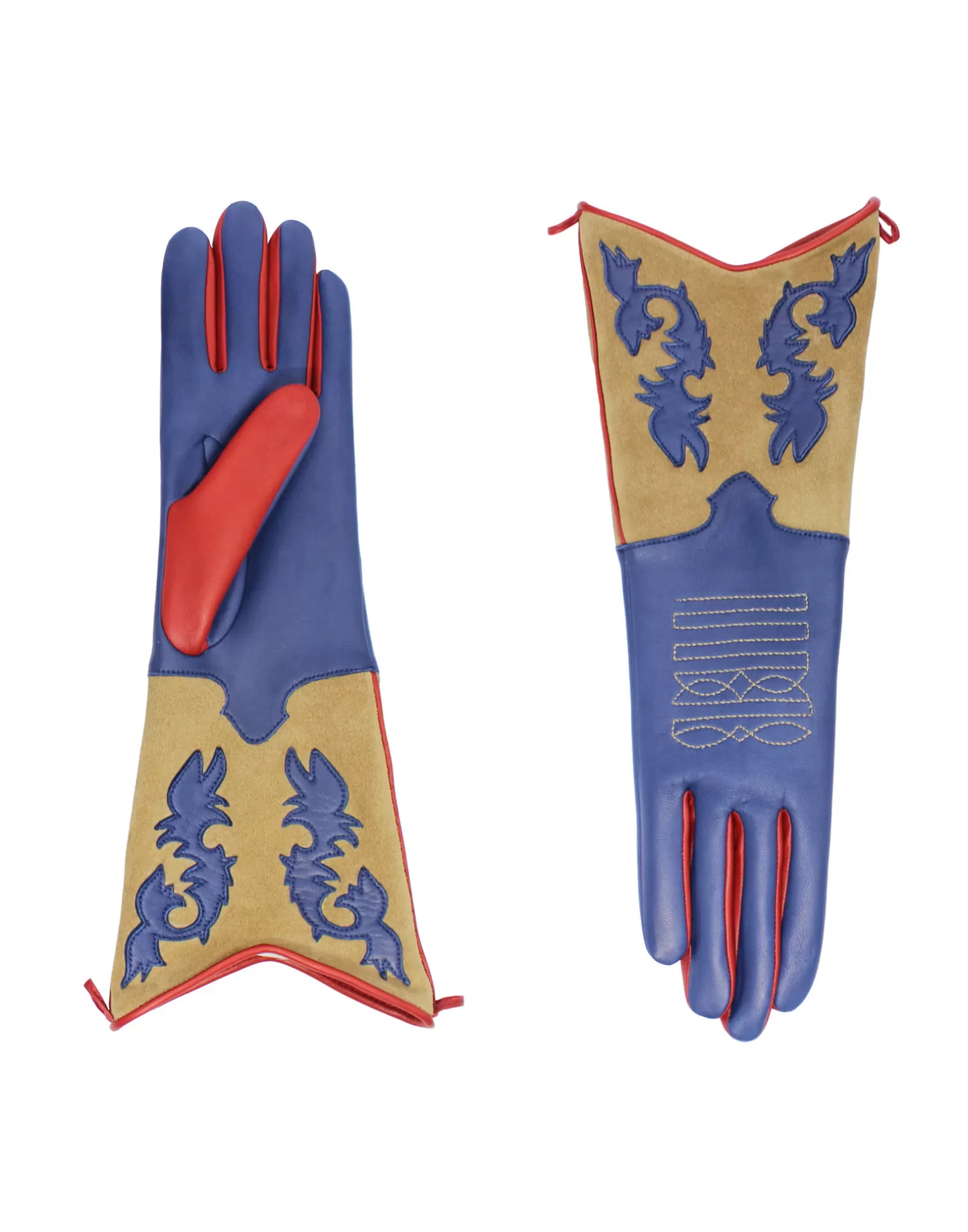 Agnelle Leather Gloves | Beverly Morphee/Rouge C/Sable