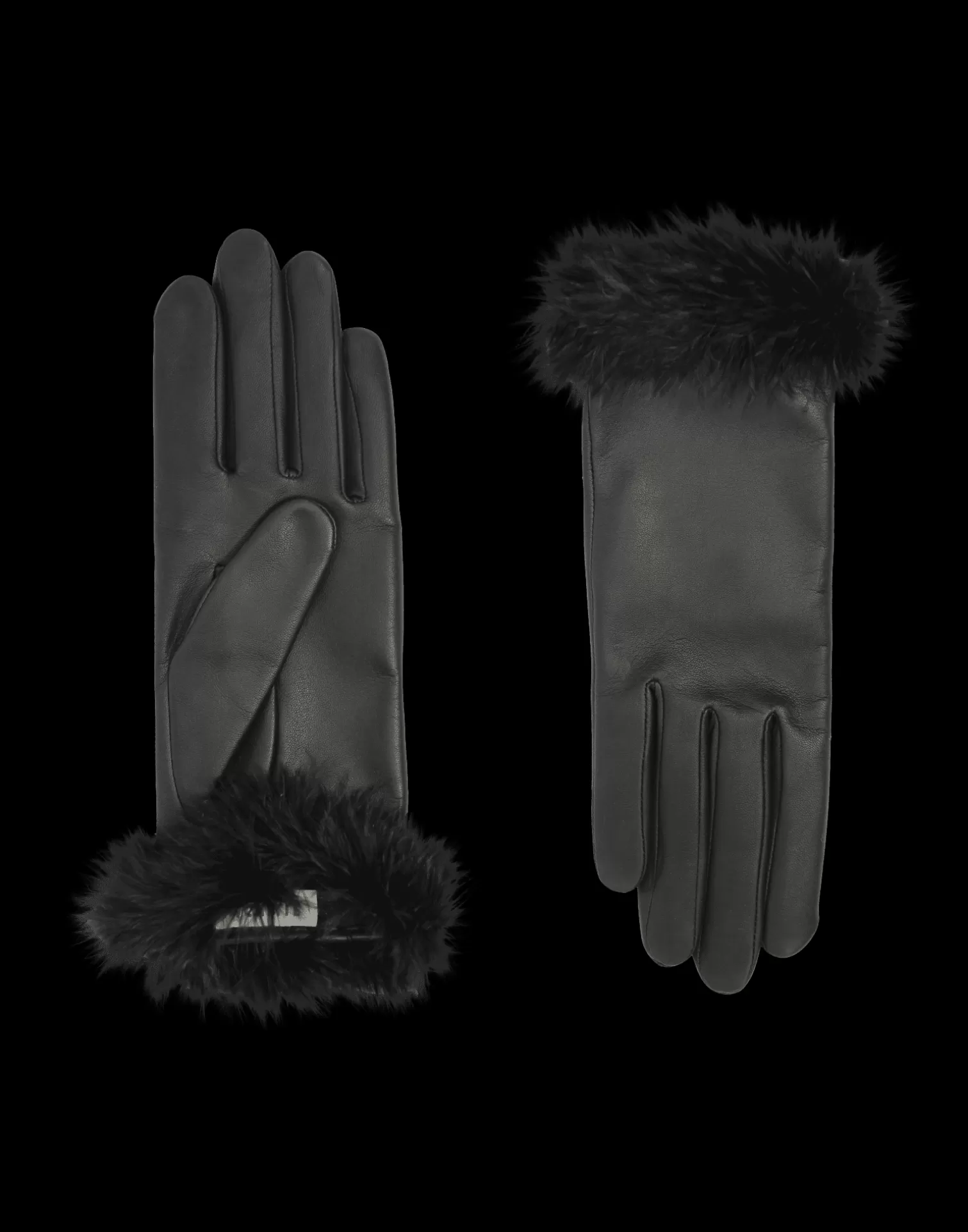 Agnelle Leather Gloves | Boa Silk Lining Black