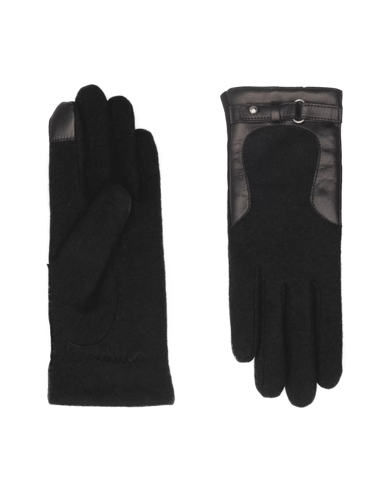 Agnelle Leather Gloves | Bona Alpaca Lining Noir Tactile