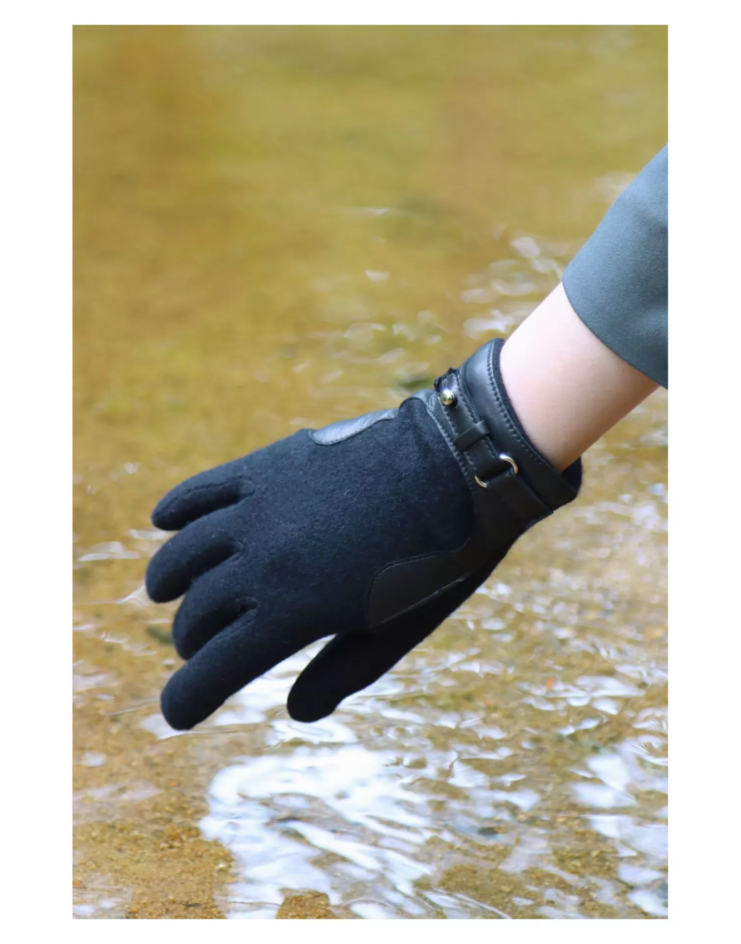 Agnelle Leather Gloves | Bona Alpaca Lining Noir Tactile