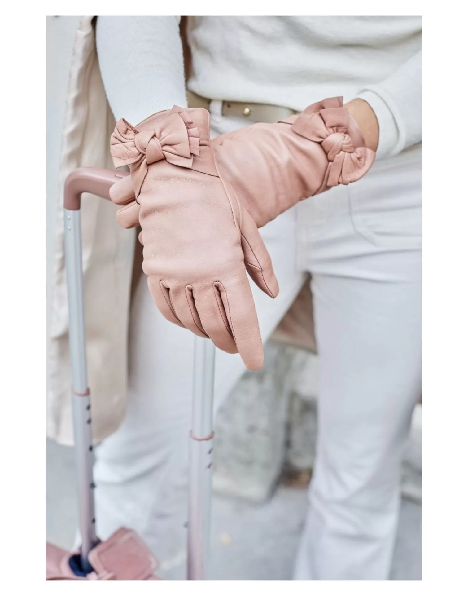 Agnelle Leather Gloves | Brigitte Silk Lining Figue