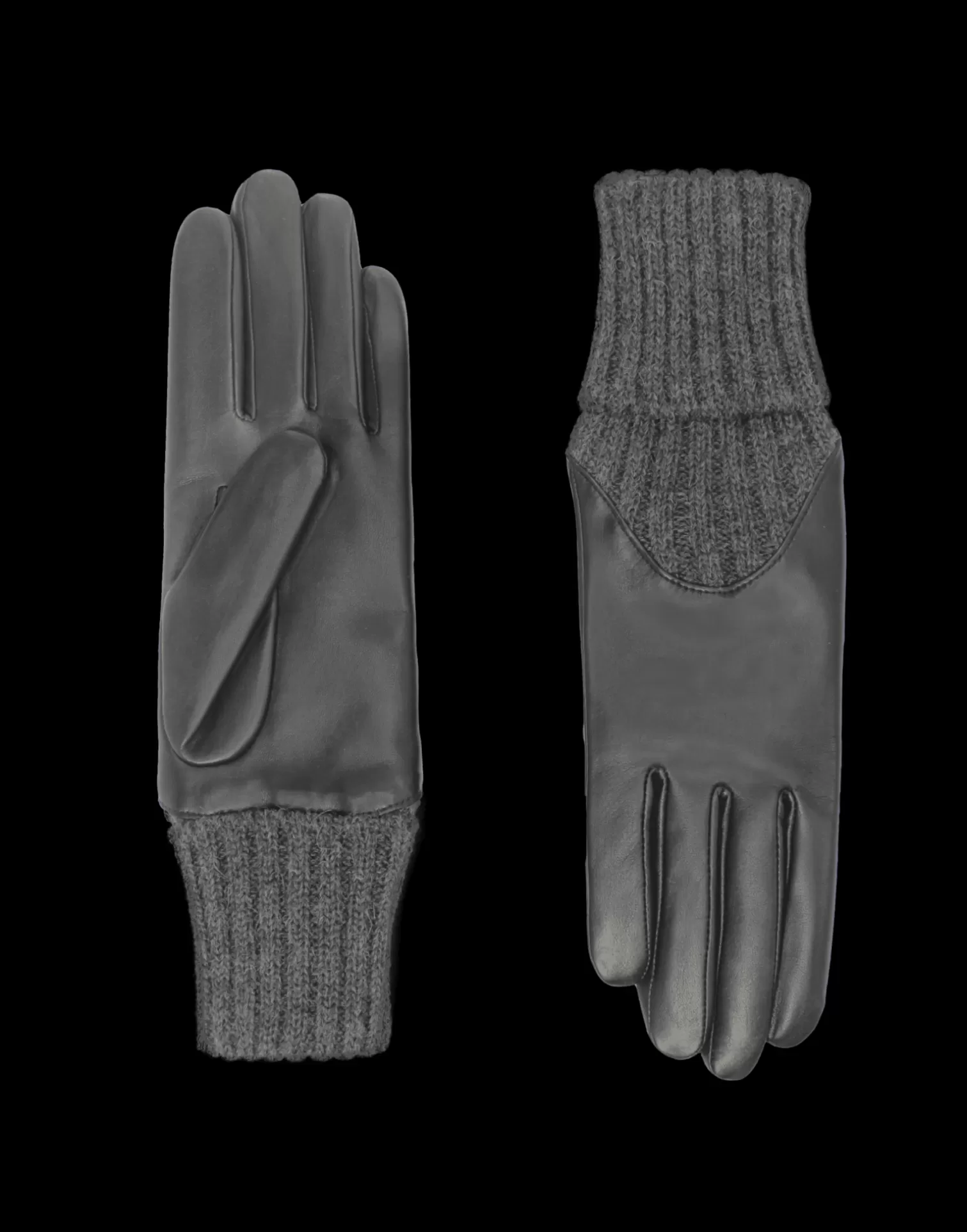 Agnelle Leather Gloves | C Cilia Alpaca Lining Ttempete/Souris