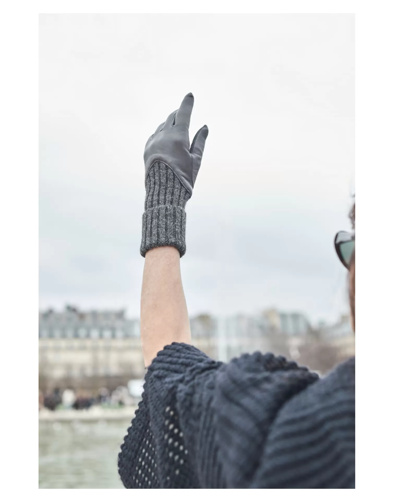 Agnelle Leather Gloves | C Cilia Alpaca Lining Ttempete/Souris