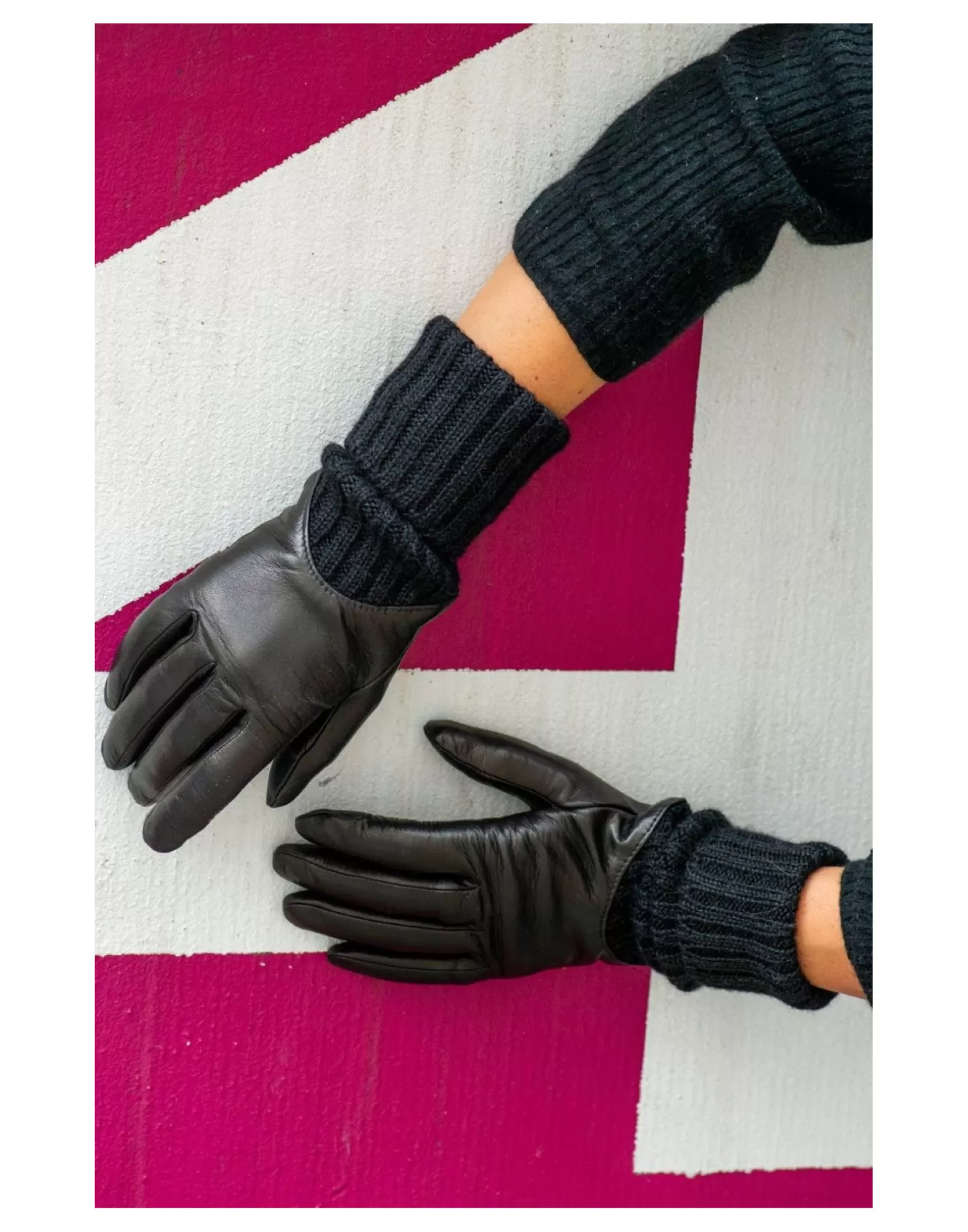 Agnelle Motorcycle & Bike Gloves | C Cilia Bike Cashmere Lining Noir Tactile/Noir