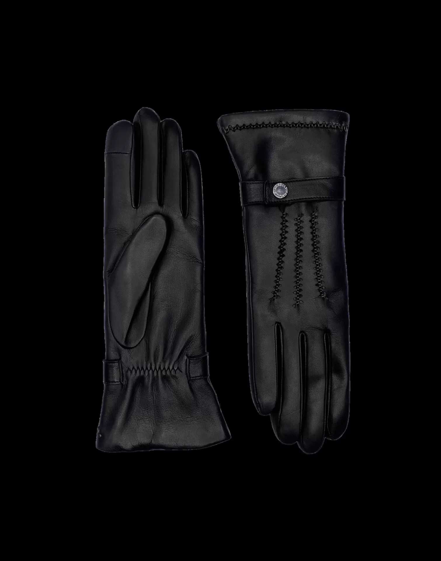 Agnelle Leather Gloves | Celine Lined With Cashmere Tnoir/Stitch Whisky