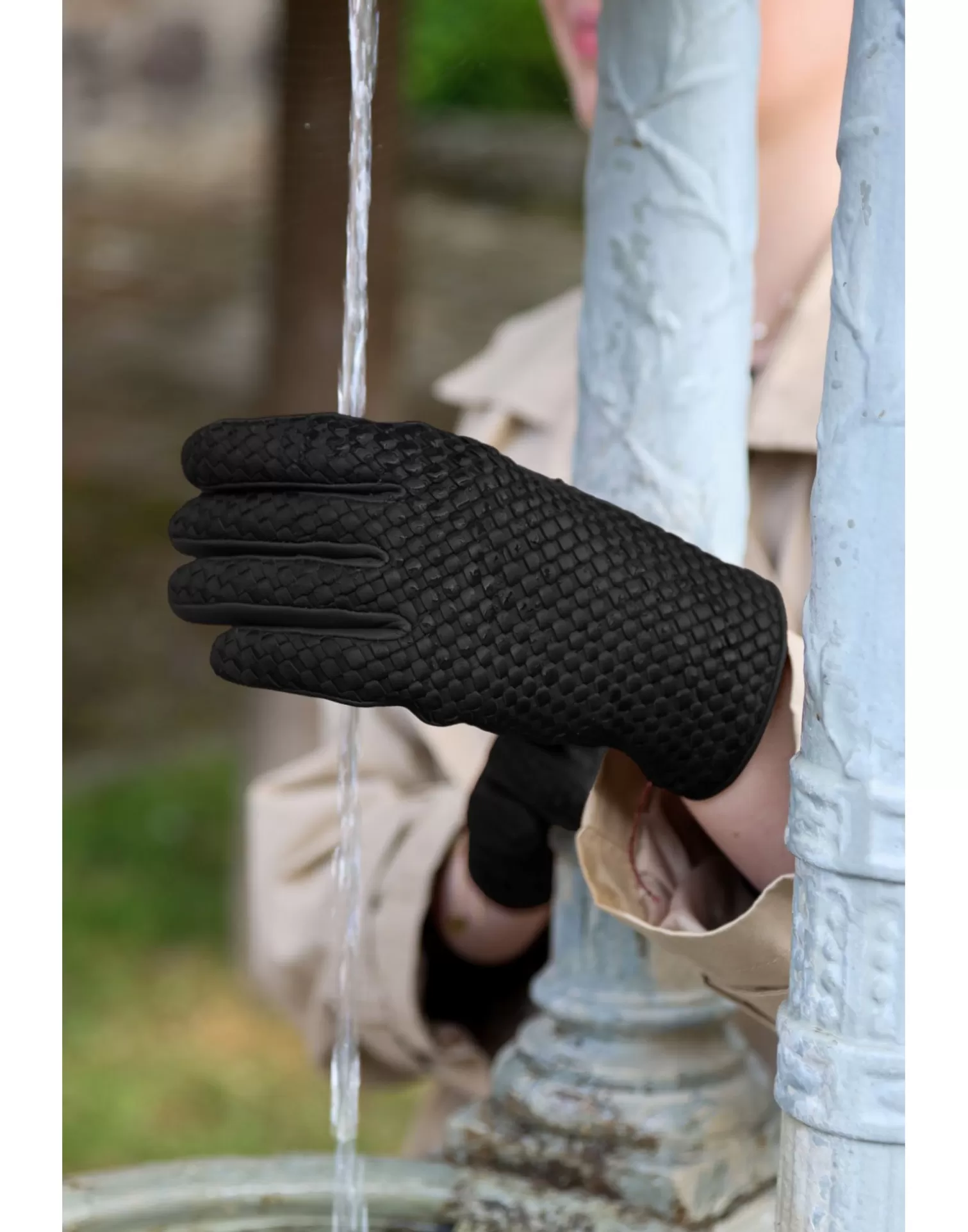 Agnelle Leather Gloves | Chlo Tress Alpaca Lining Black