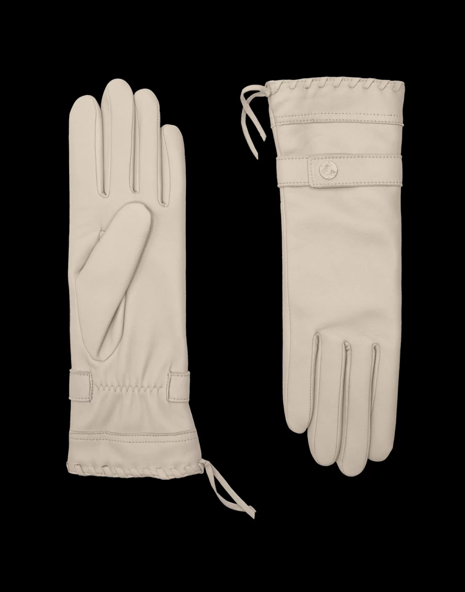 Agnelle Leather Gloves | Dallas Alpaca Lining Porcelaine