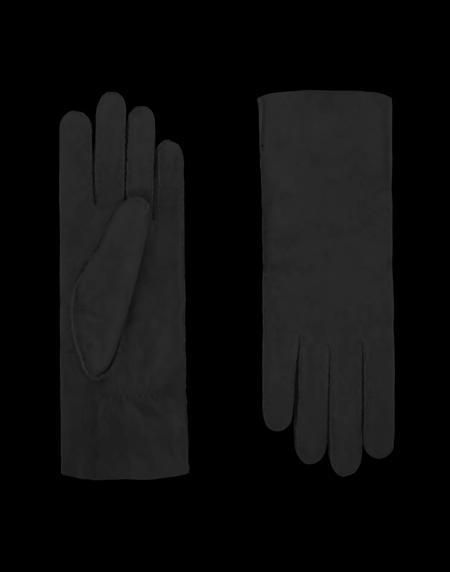 Agnelle Leather Gloves | Denise Wolly Skin Black