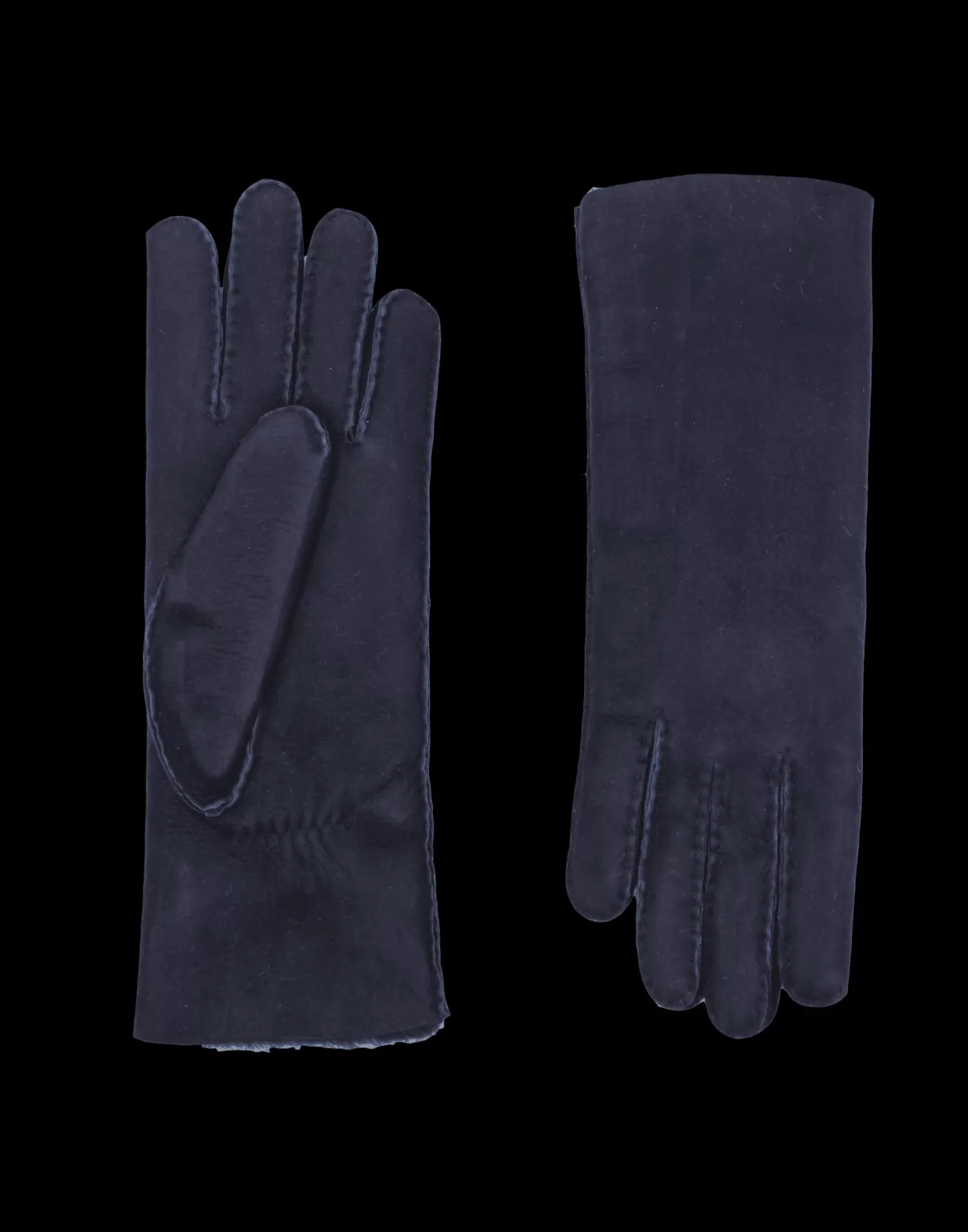 Agnelle Leather Gloves | Denise Wolly Skin Navy