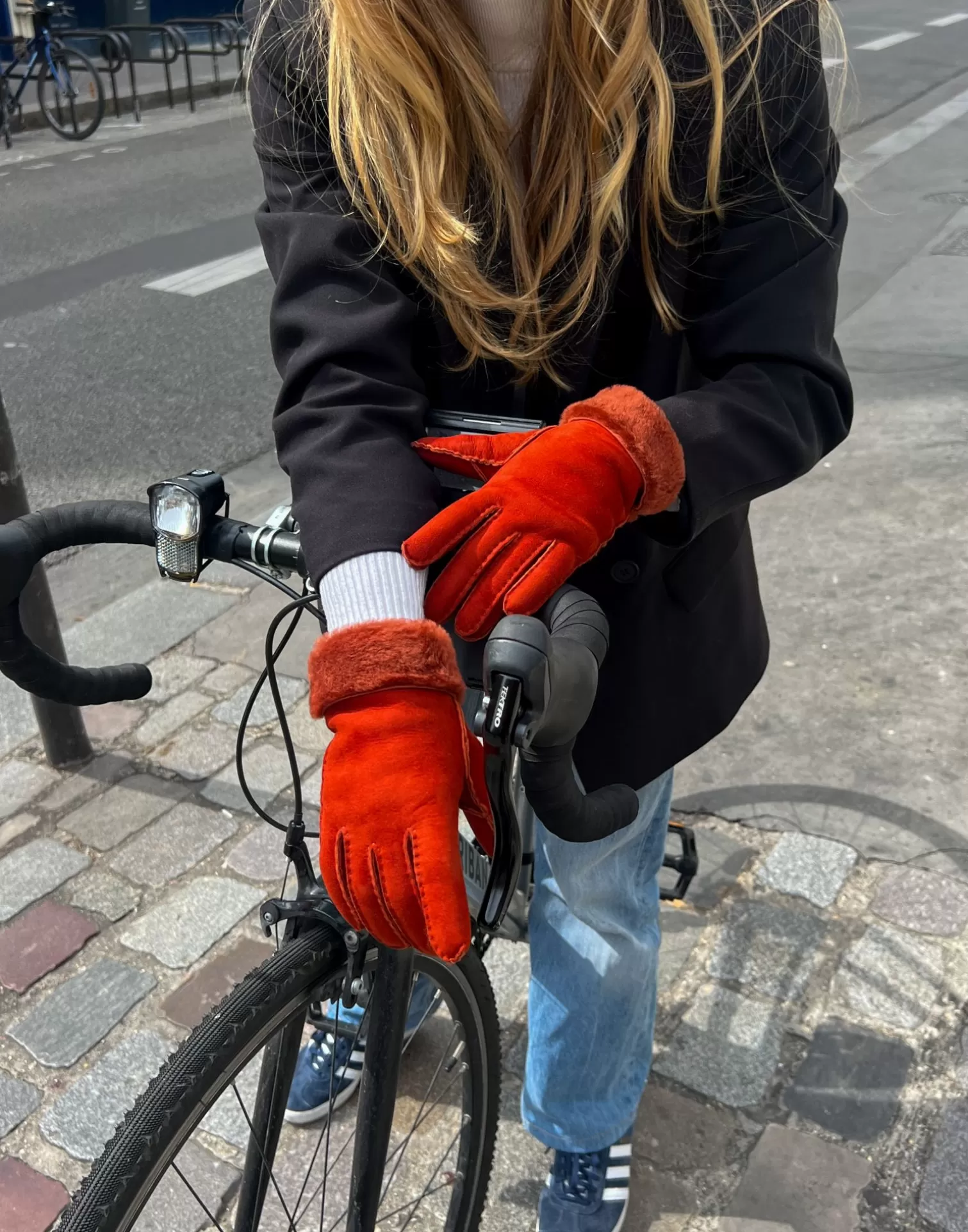 Agnelle Leather Gloves | Denise Wolly Skin Orange