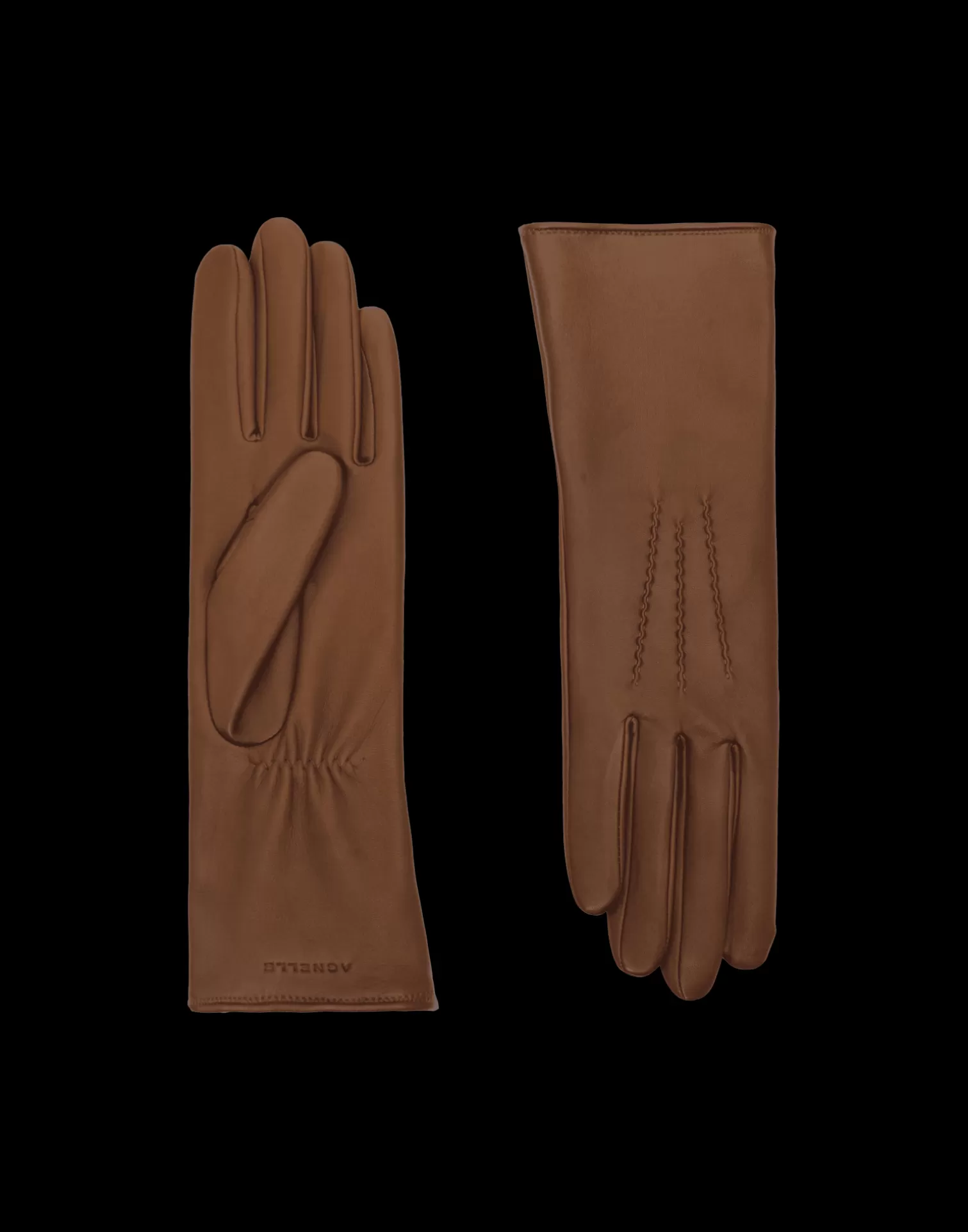 Agnelle Leather Gloves | Grace Silk Lining Whisky