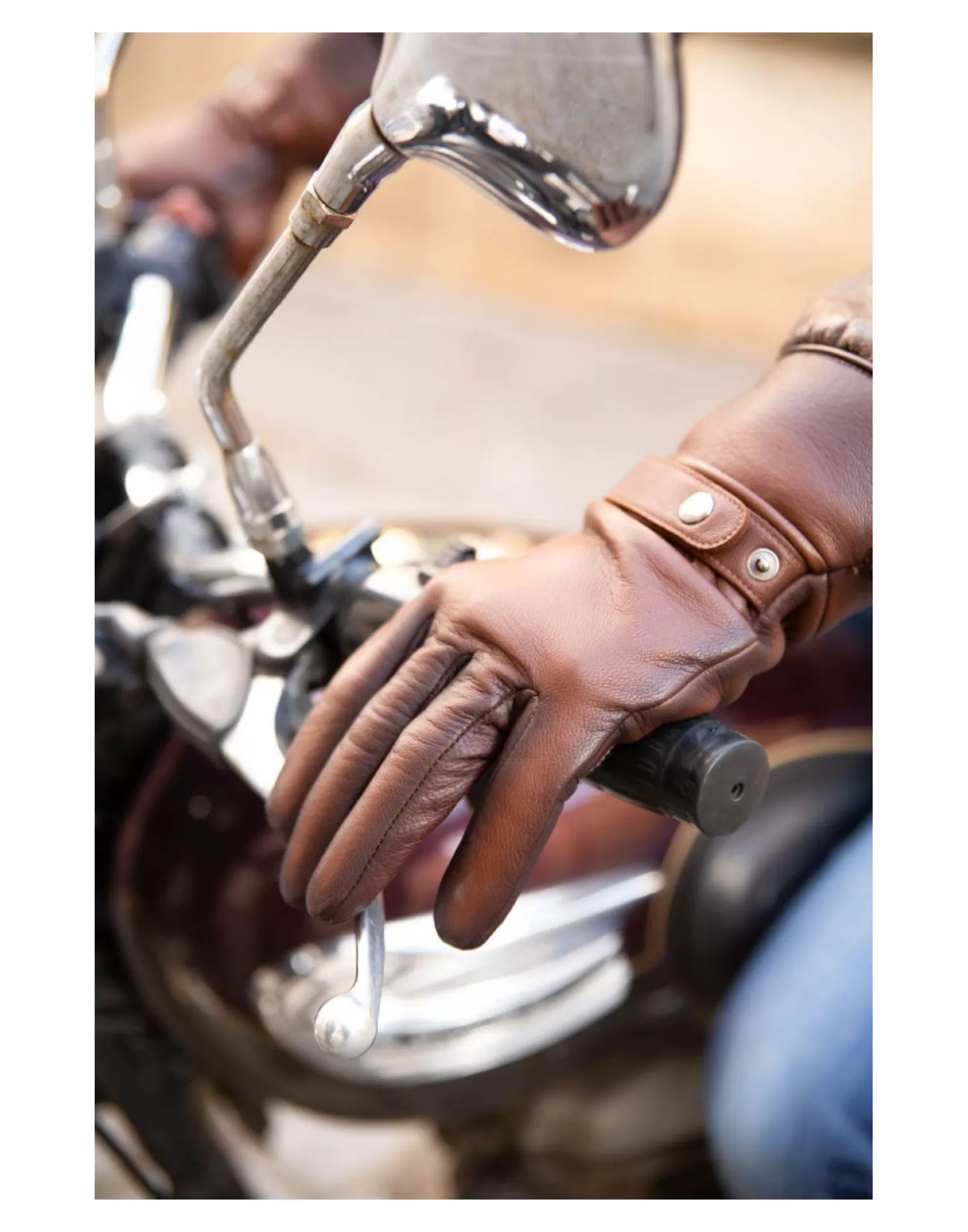 Agnelle Motorcycle & Bike Gloves | Hooper Alpaca Lining Whisky Patine Tactile