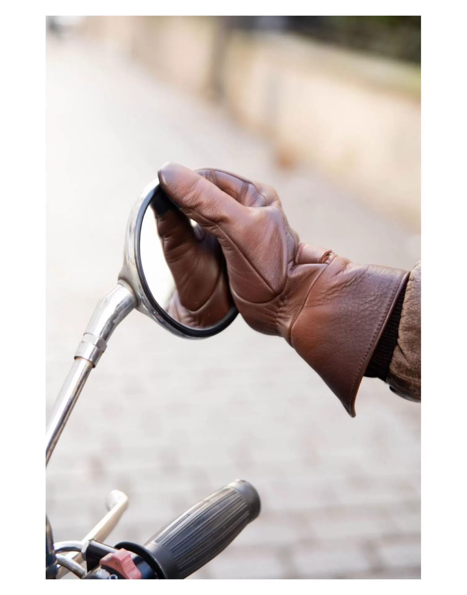 Agnelle Motorcycle & Bike Gloves | Hooper Alpaca Lining Whisky Patine Tactile