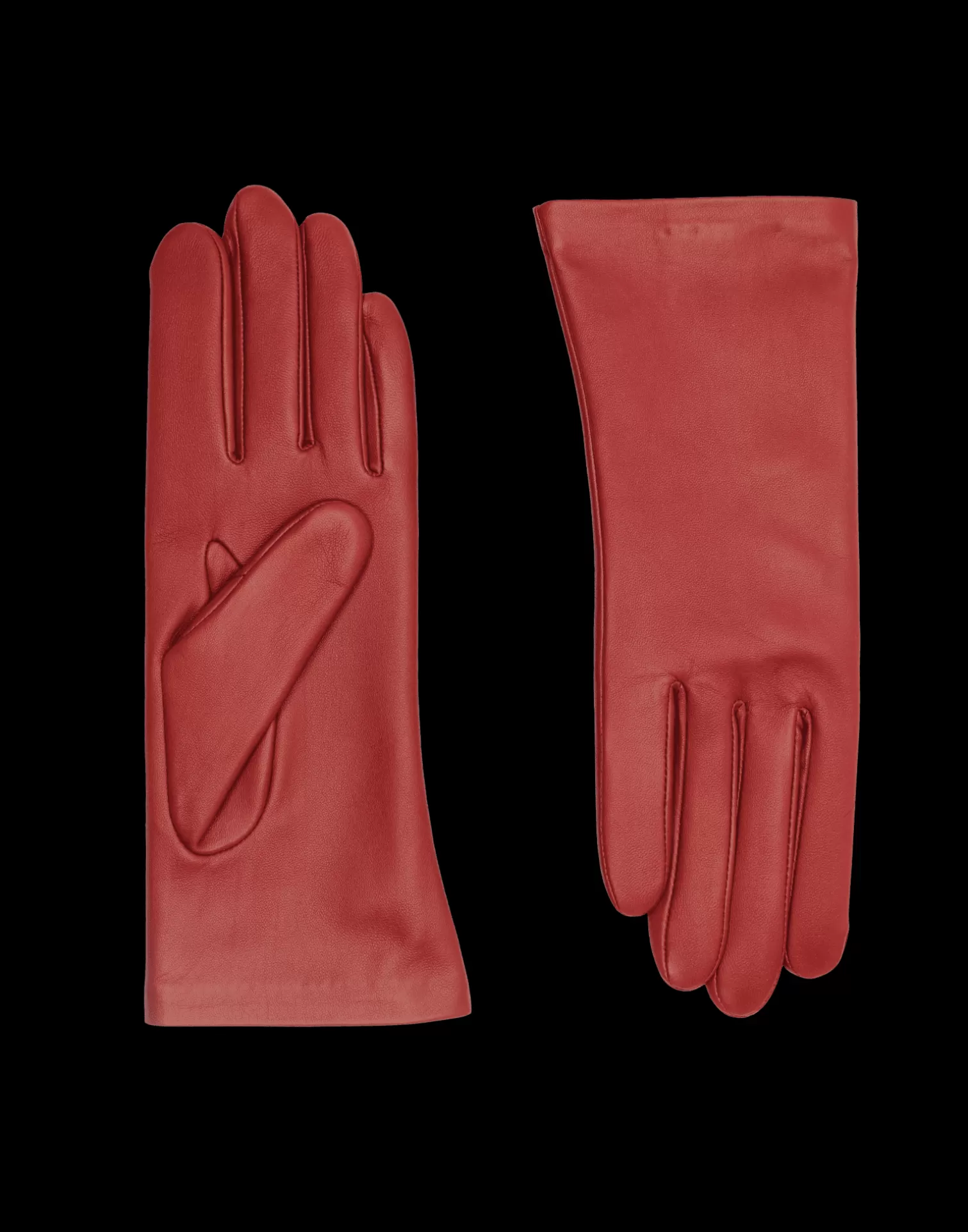 Agnelle Leather Gloves | Ines Cashmere Lining Cardinal