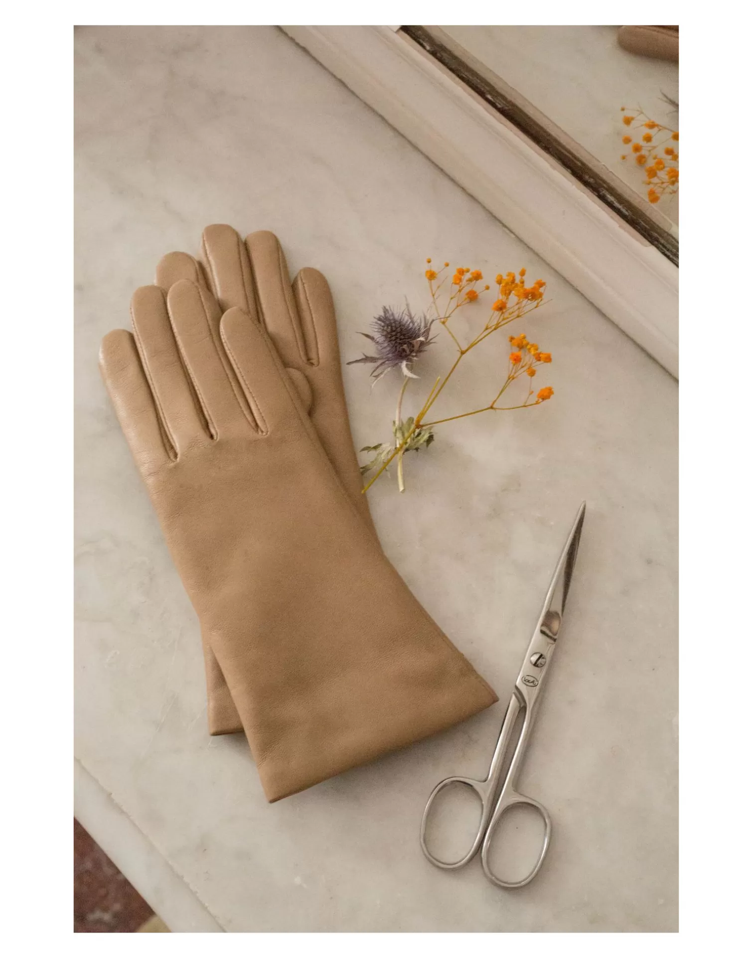 Agnelle Leather Gloves | Ines Cashmere Lining Sable