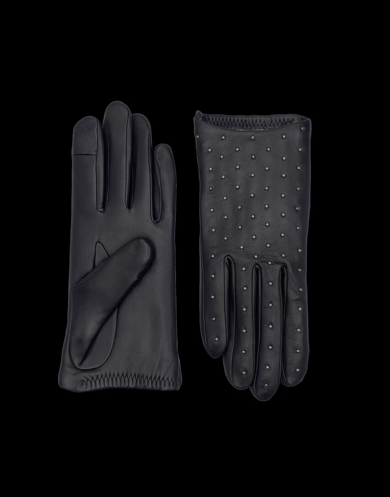 Agnelle Leather Gloves | Ir Ne Lined Cashmere Tnoir