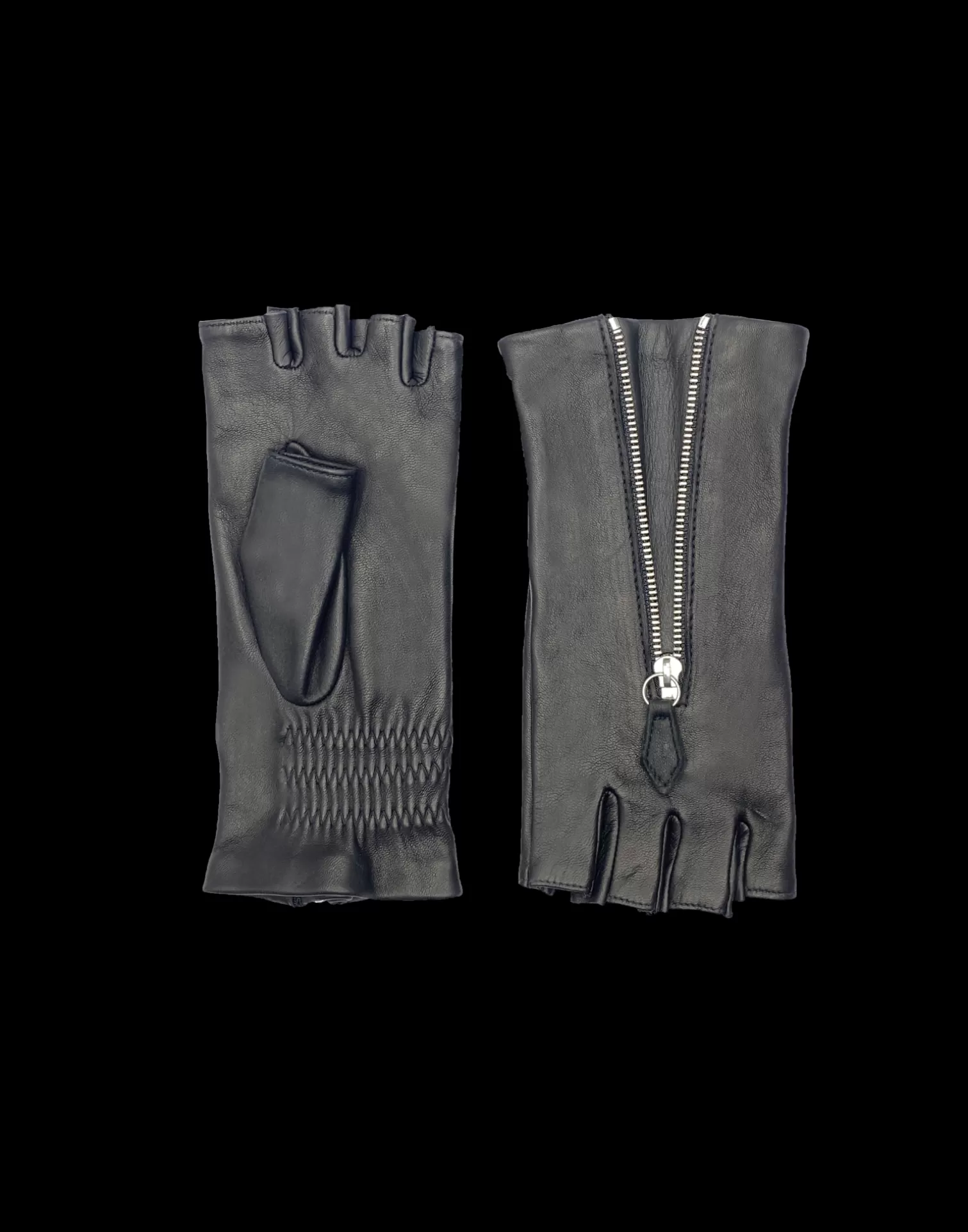 Agnelle Leather Gloves | Jane Dc Lined With Silk Black