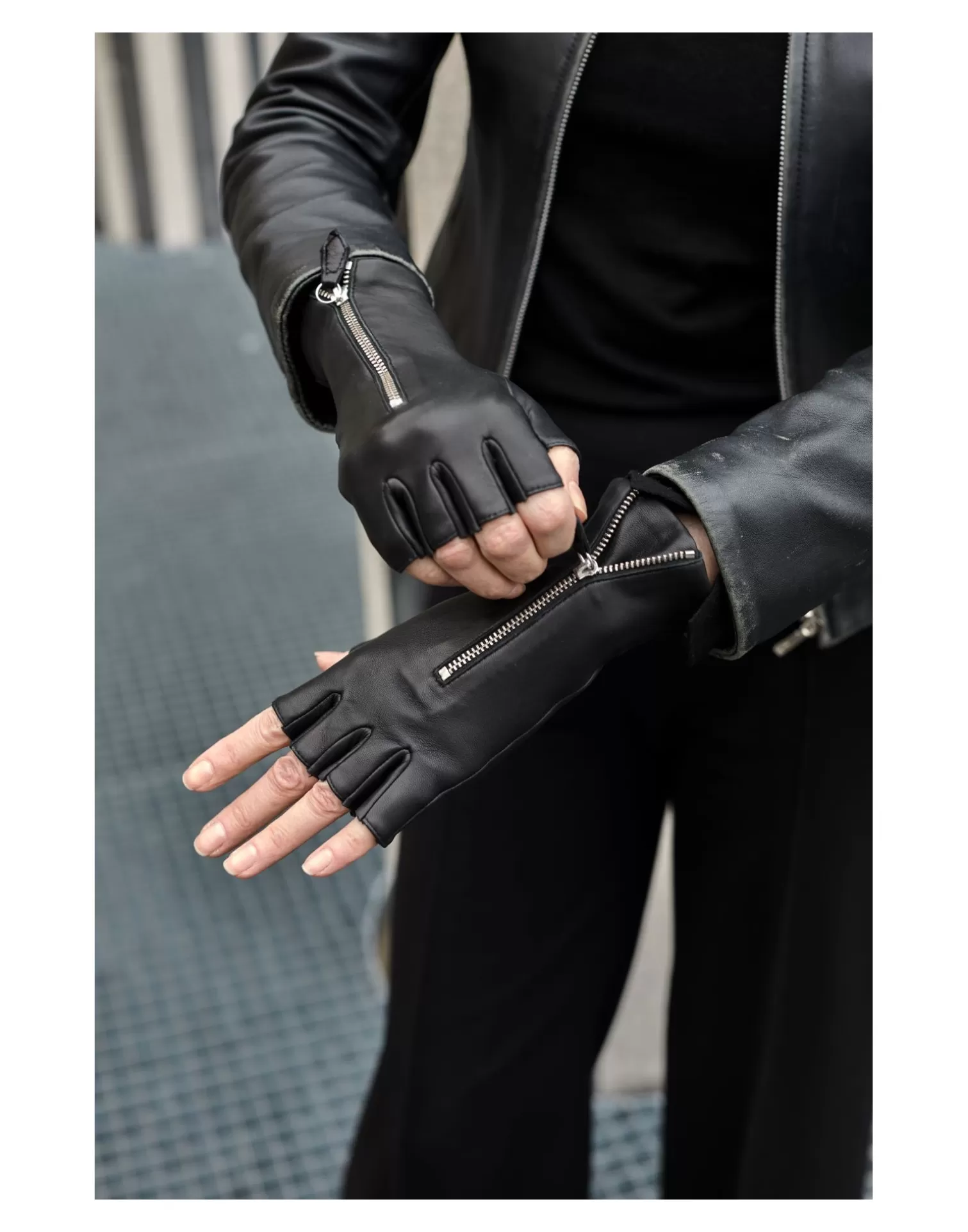 Agnelle Leather Gloves | Jane Dc Lined With Silk Black