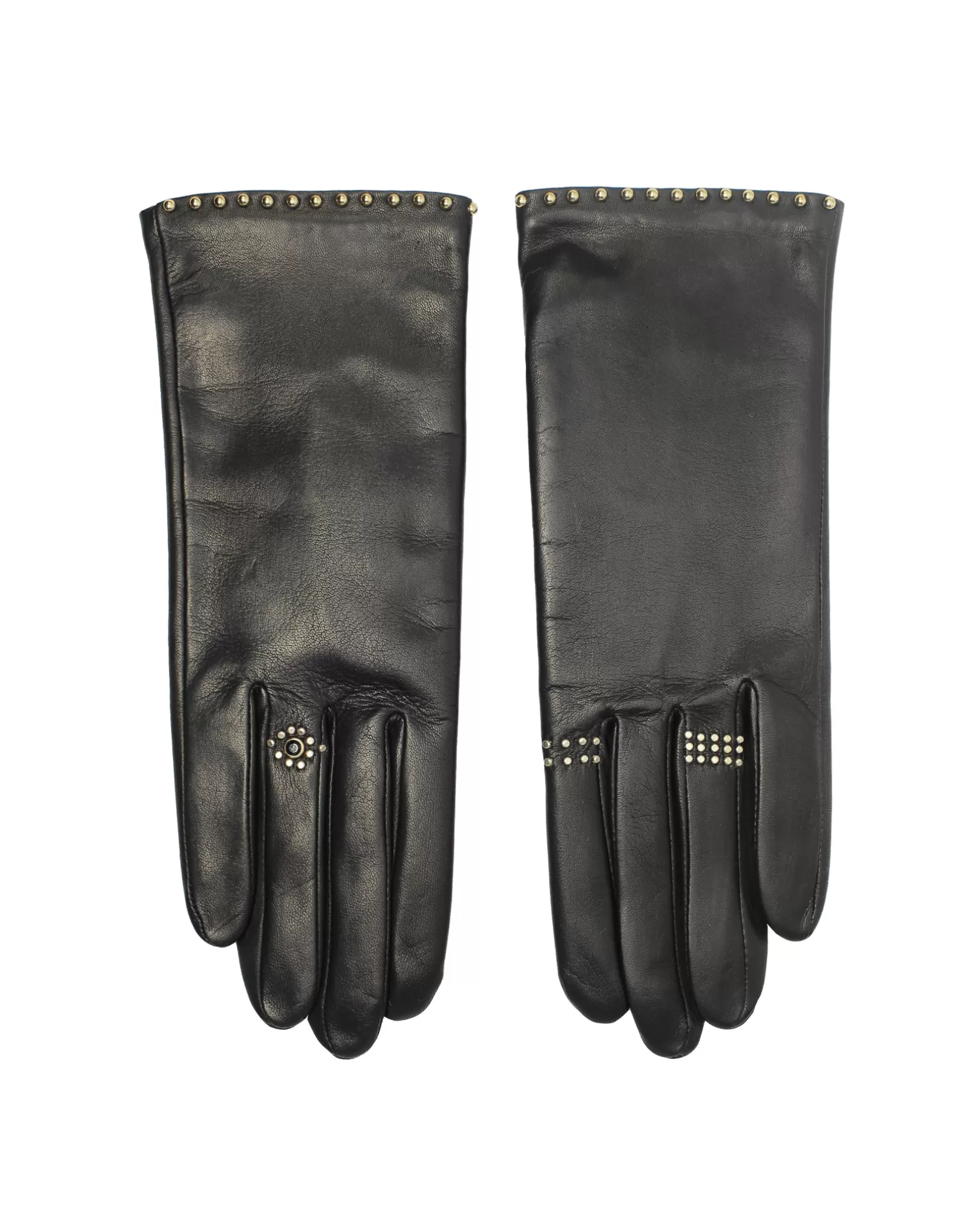 Agnelle Leather Gloves | Jeslyn With Silk Lining Noir Tactile