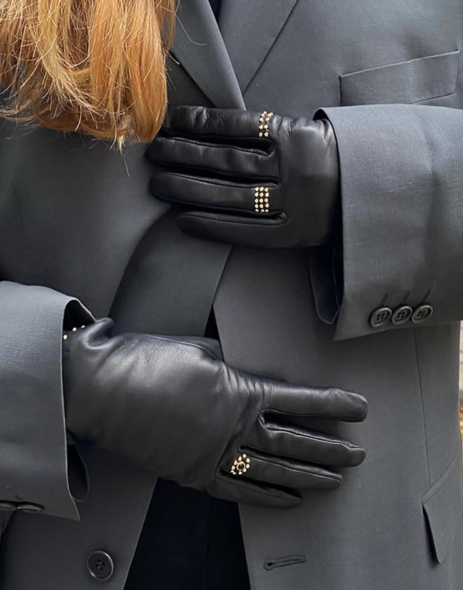 Agnelle Leather Gloves | Jeslyn With Silk Lining Noir Tactile