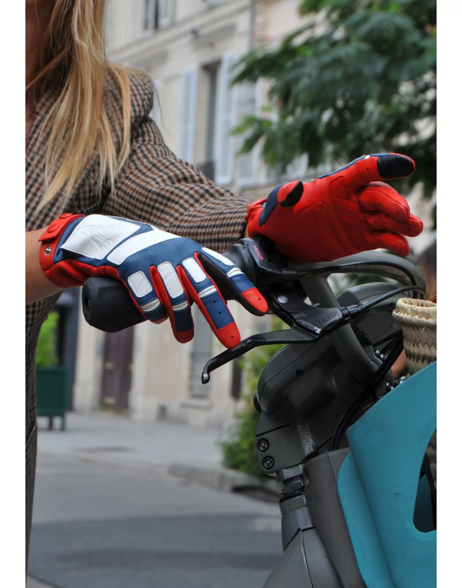 Agnelle Leather Gloves | Jl Bmx Woman Silk Lining Rouge/Bic/Lumiere