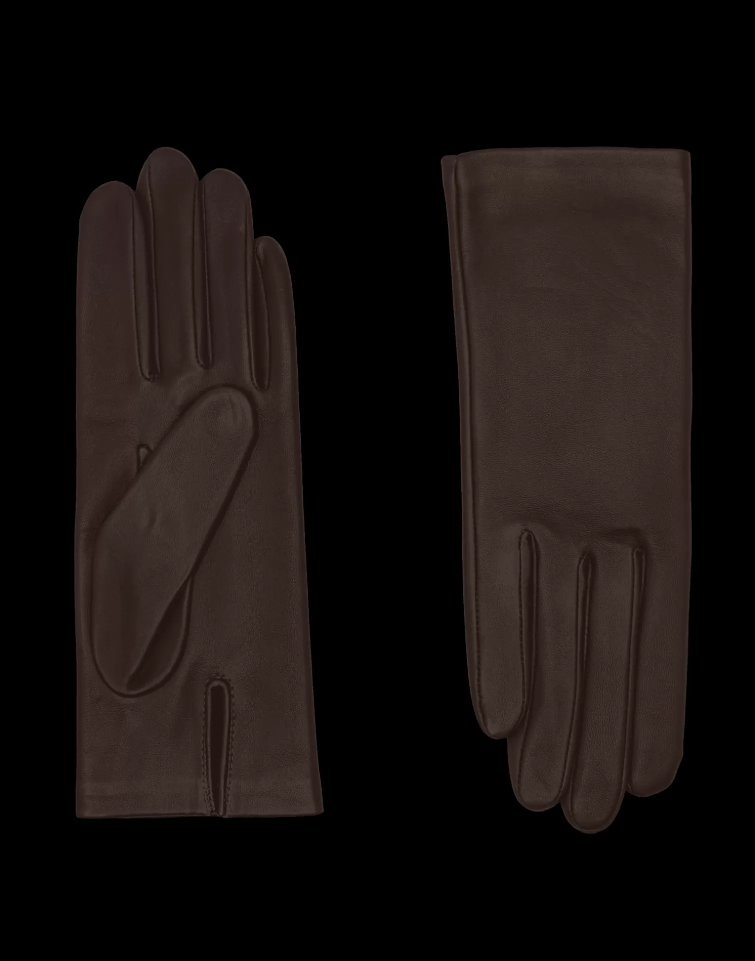 Agnelle Leather Gloves | Kate Silk Lining Moka