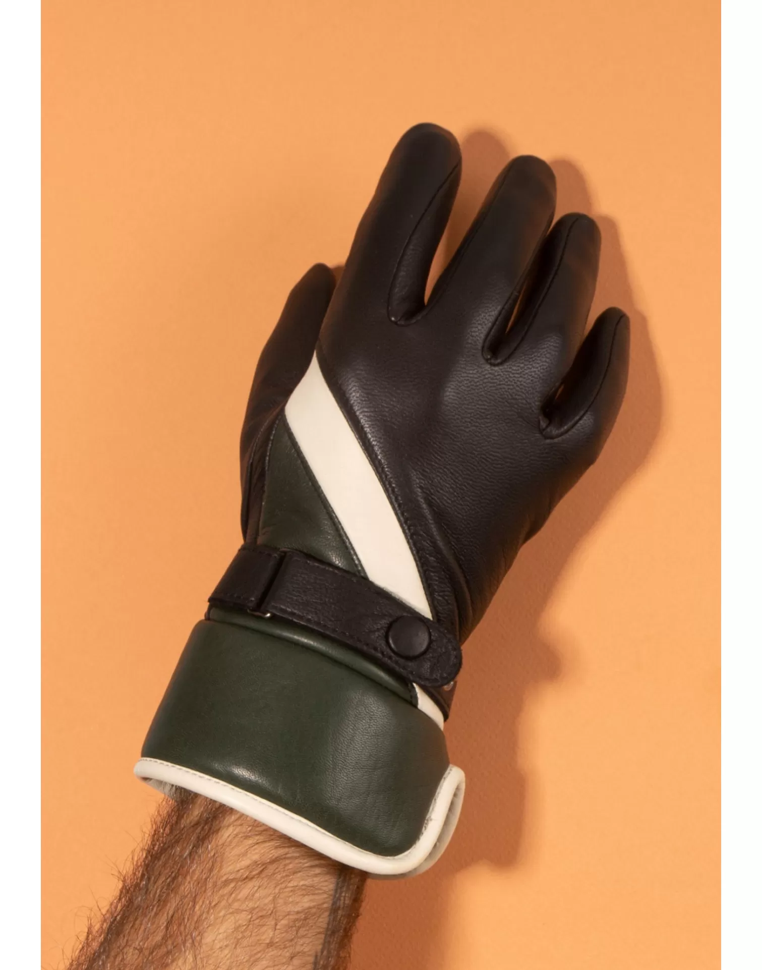 Agnelle Motorcycle & Bike Gloves | Kenny Lined With Alpaca Tnoir/Porce/Bristish