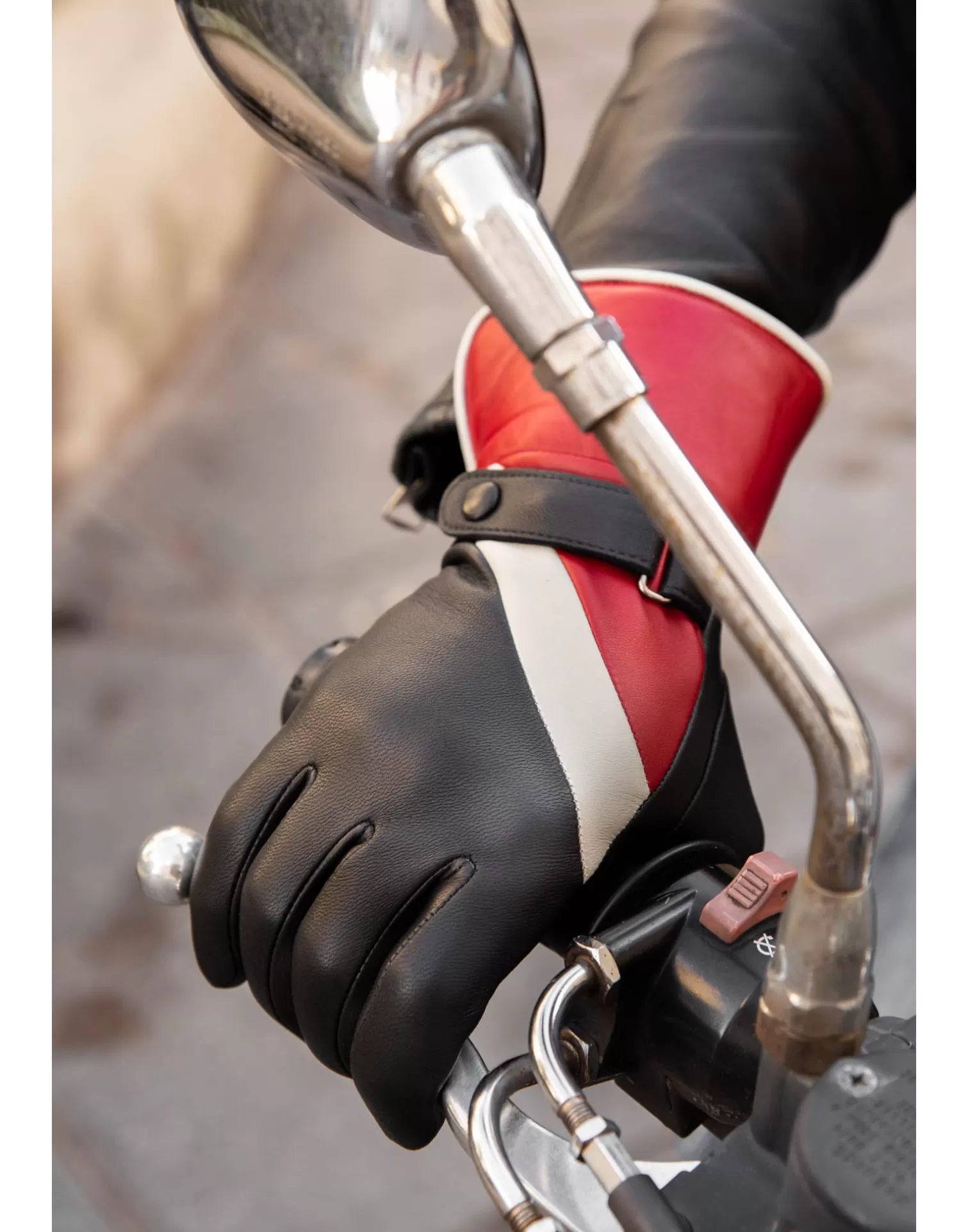 Agnelle Motorcycle & Bike Gloves | Kenny Lined With Alpaca Tnoir/Porce/Bristish