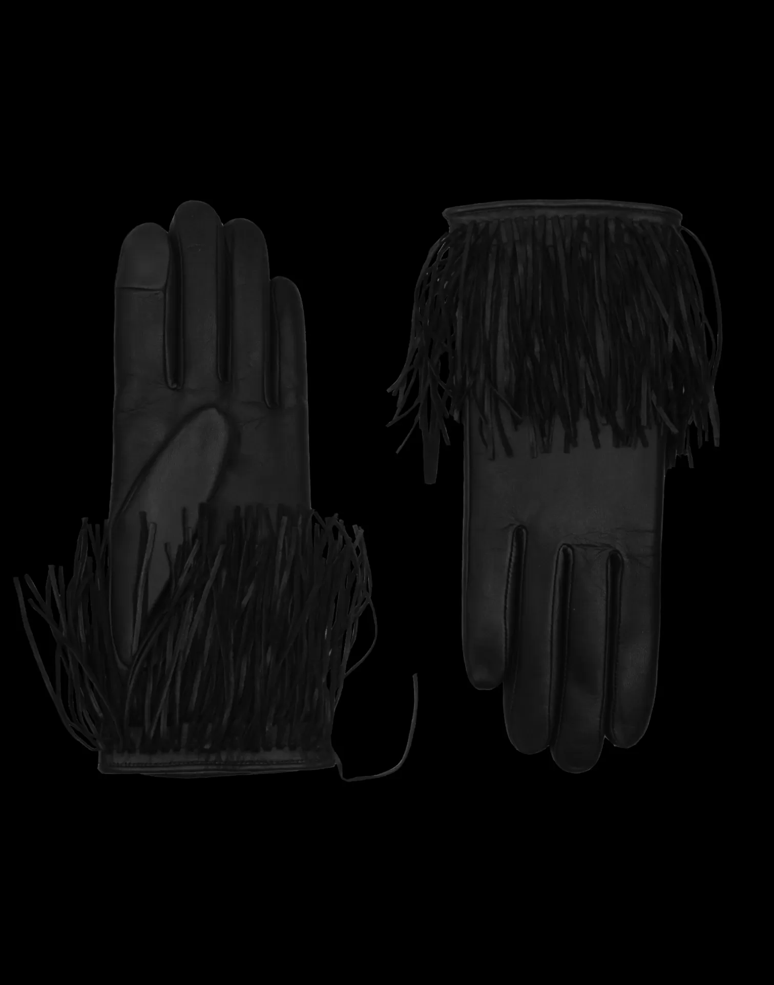 Agnelle Leather Gloves | Lena With Silk Lining Tnoir