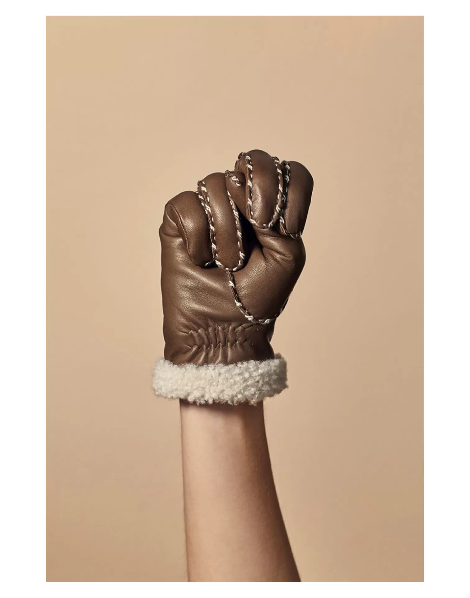 Agnelle Leather Gloves | Marie-Louise Alpaga Lining Whisky