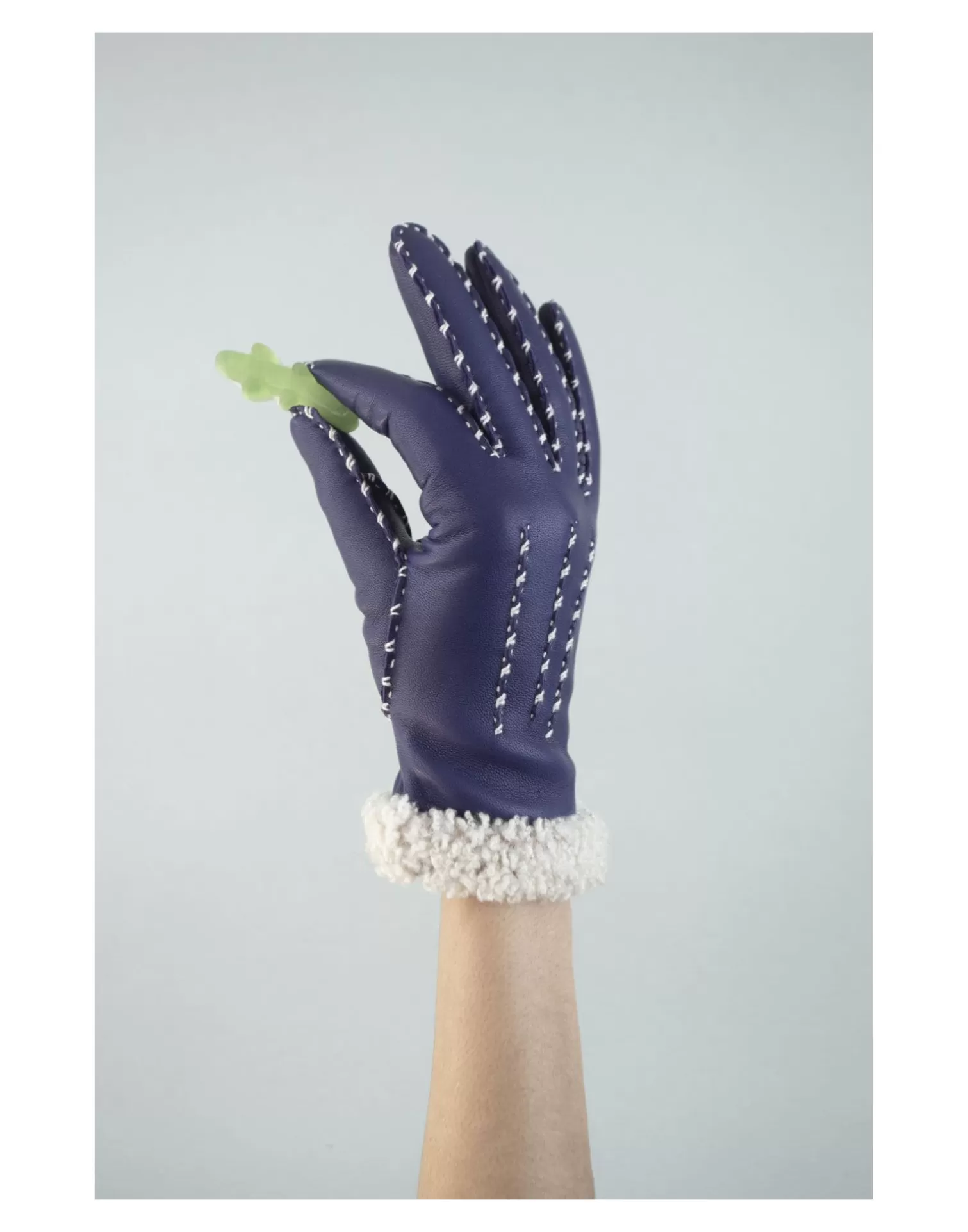 Agnelle Leather Gloves | Marie-Louise Alpaga Lining Baltique