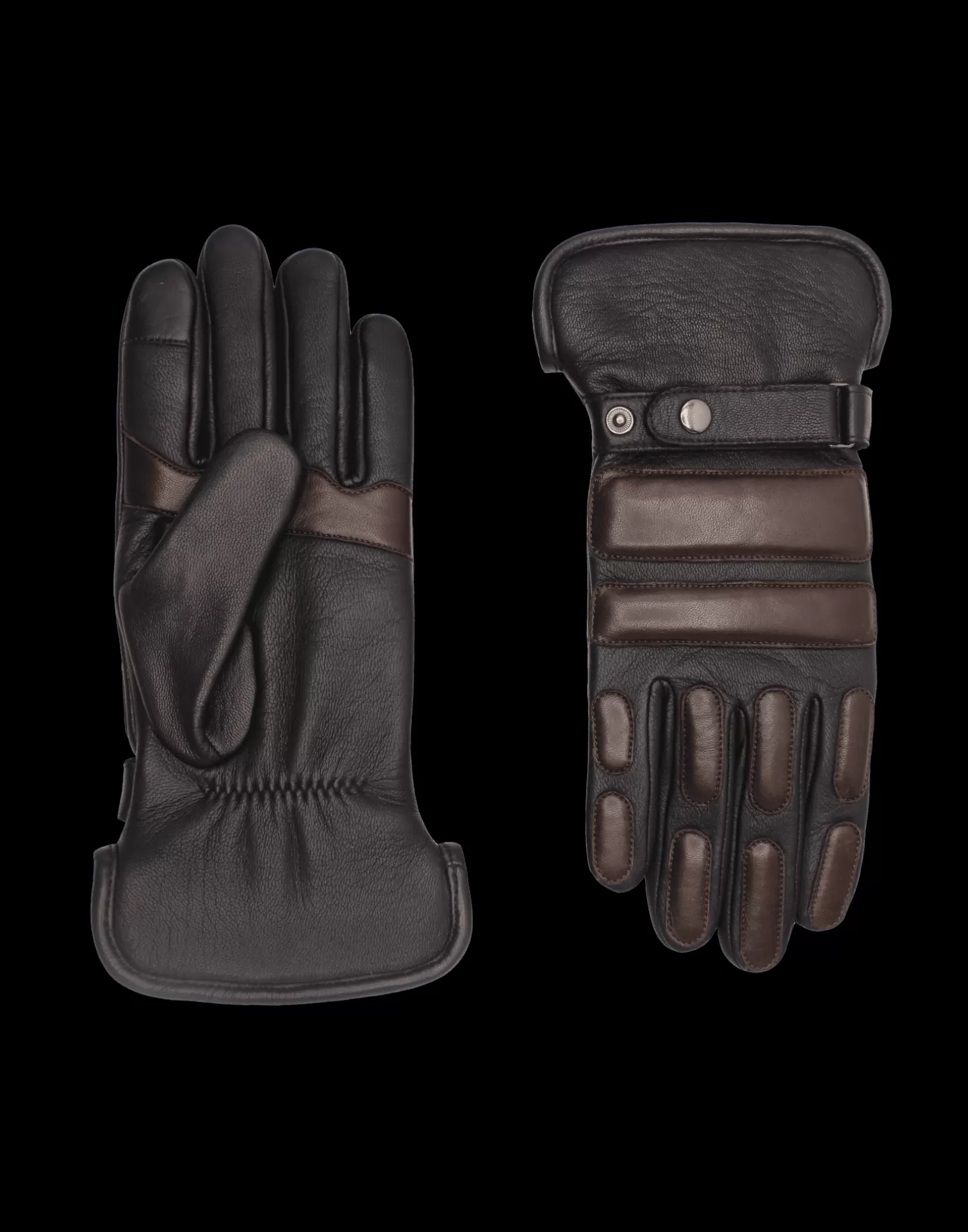 Agnelle Motorcycle & Bike Gloves | Marvin Alpaca Lining Noir T./Moka/Cuffnoir