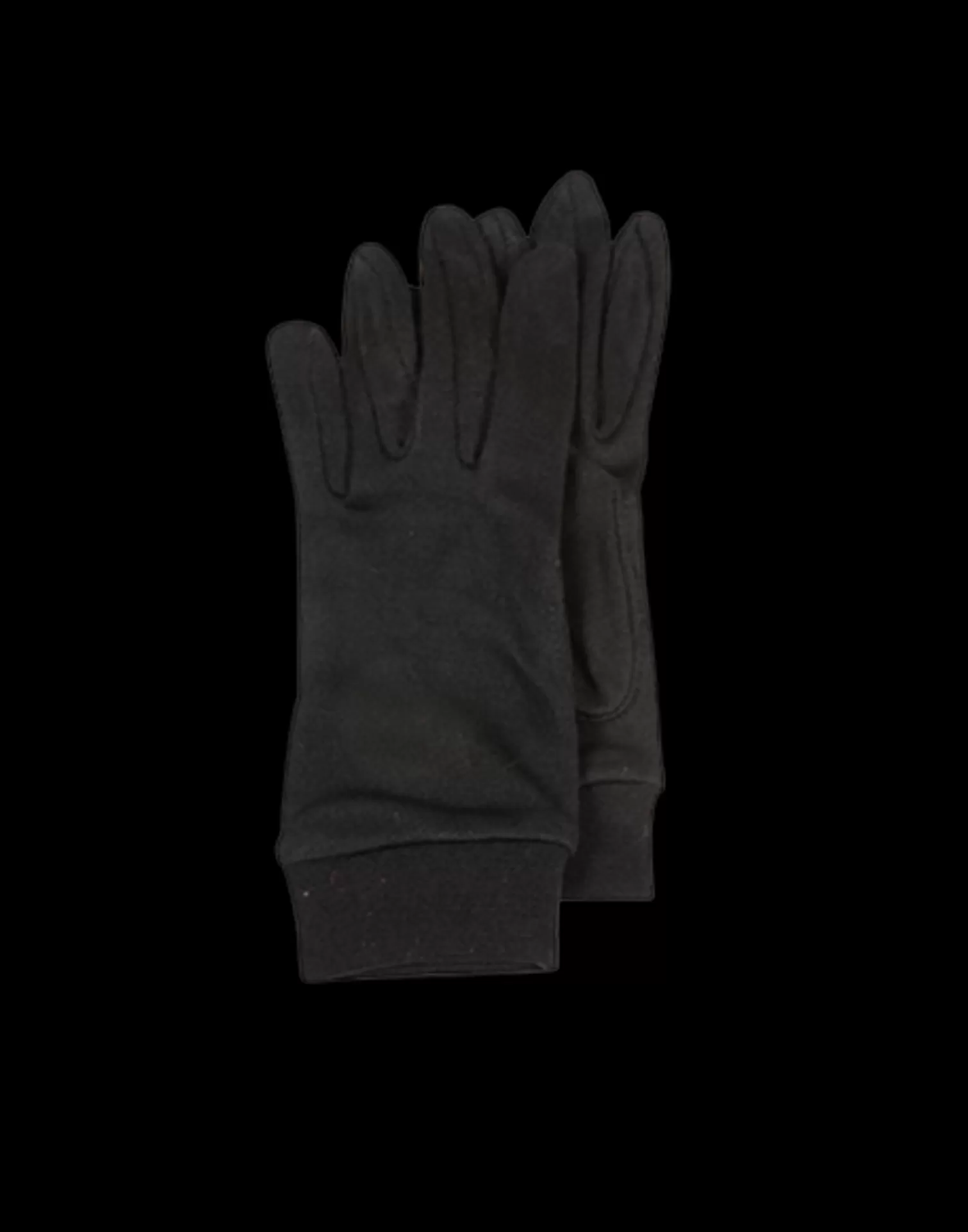 Agnelle Fabric Gloves | Men's Silk Underglove Black