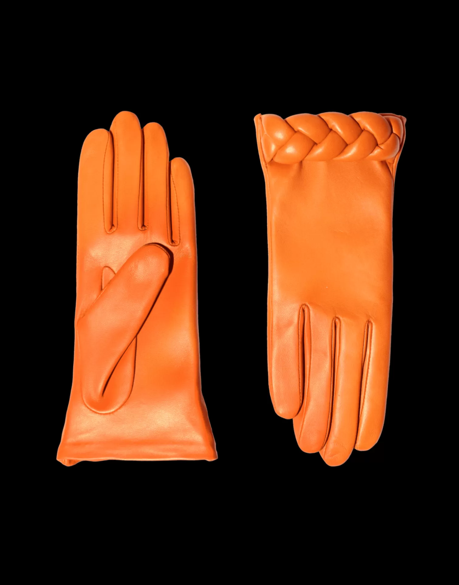 Agnelle Leather Gloves | New Edith Silk Lining Sunset