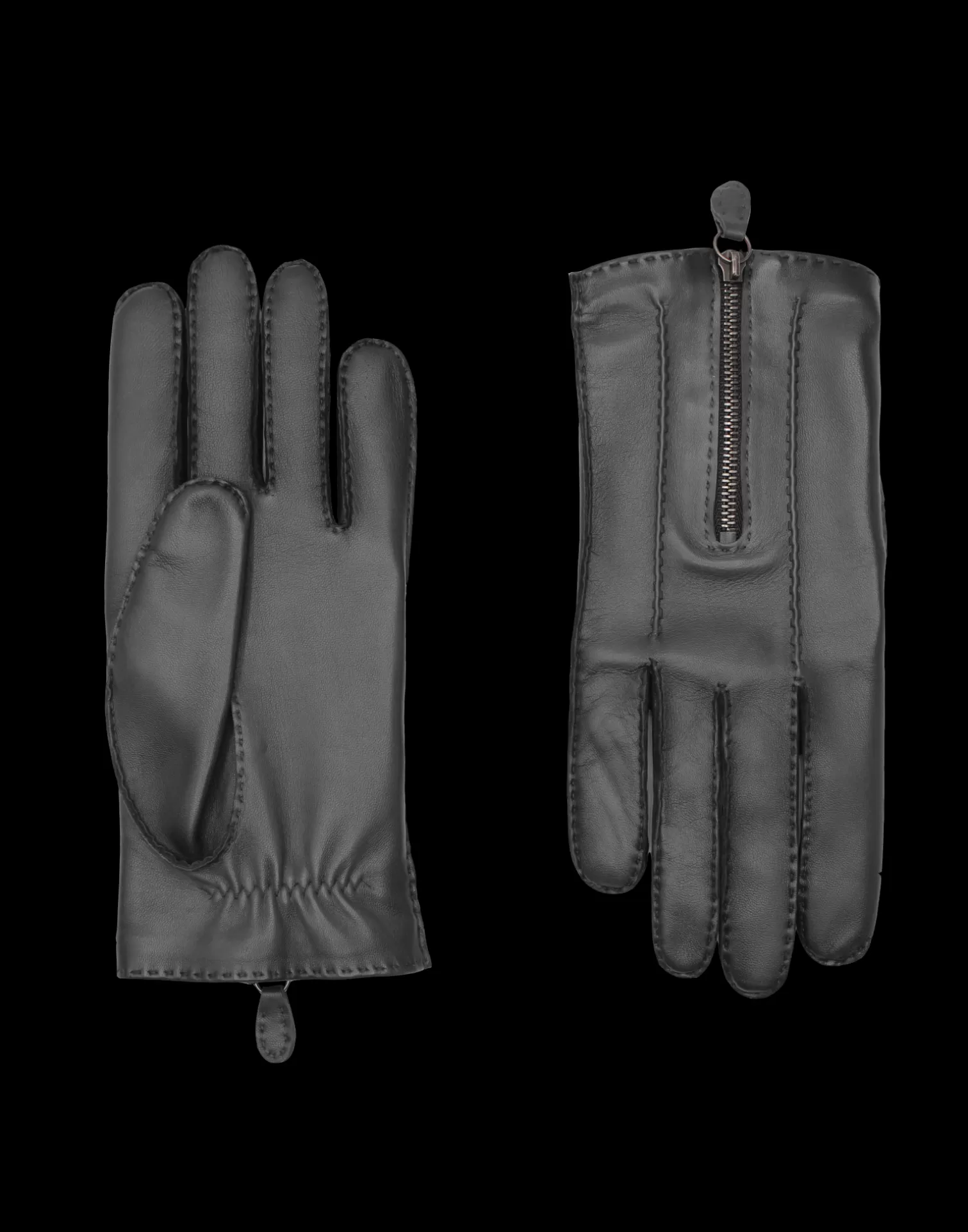 Agnelle Leather Gloves | Nicolas Cashmere Lining Black