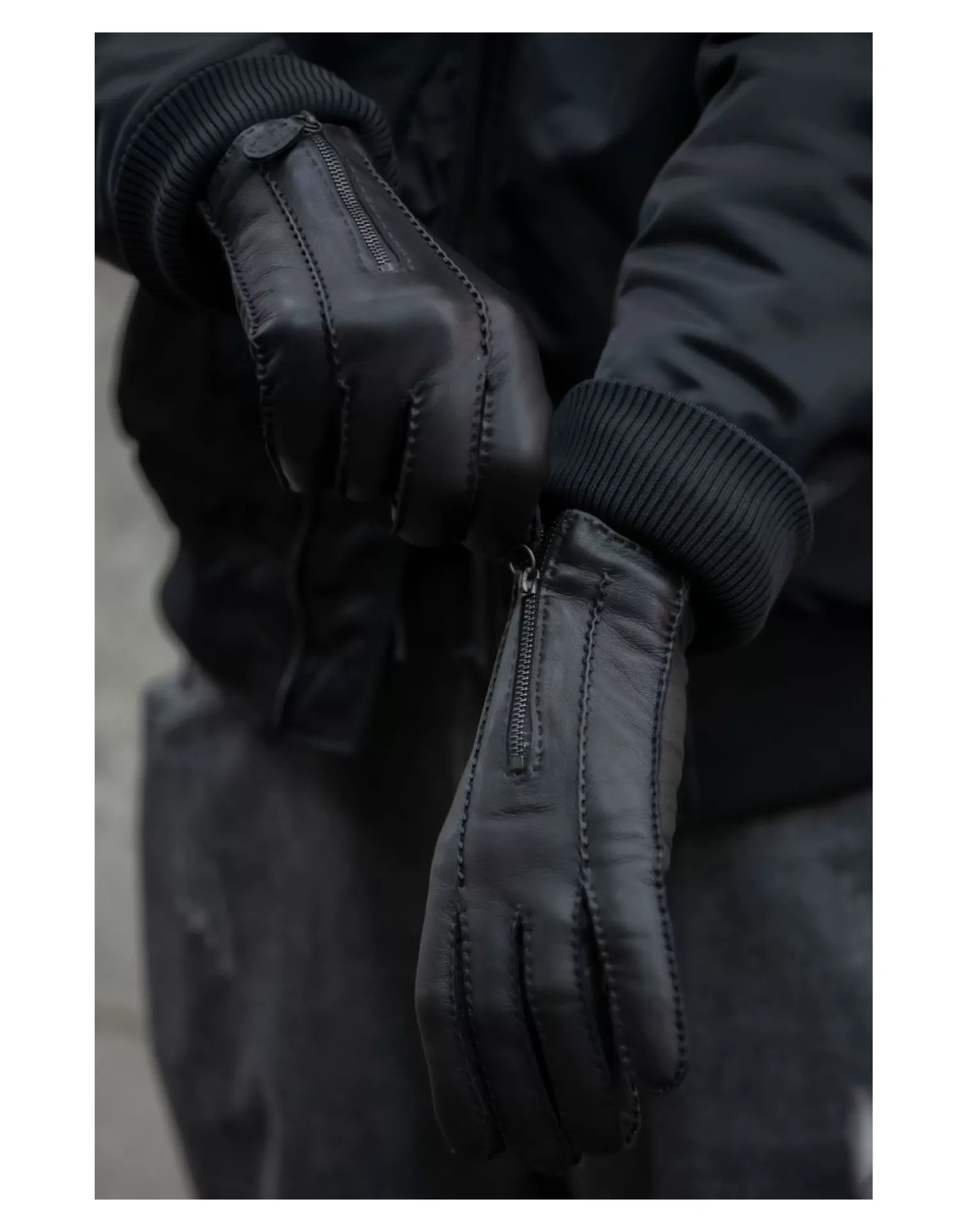 Agnelle Leather Gloves | Nicolas Cashmere Lining Black