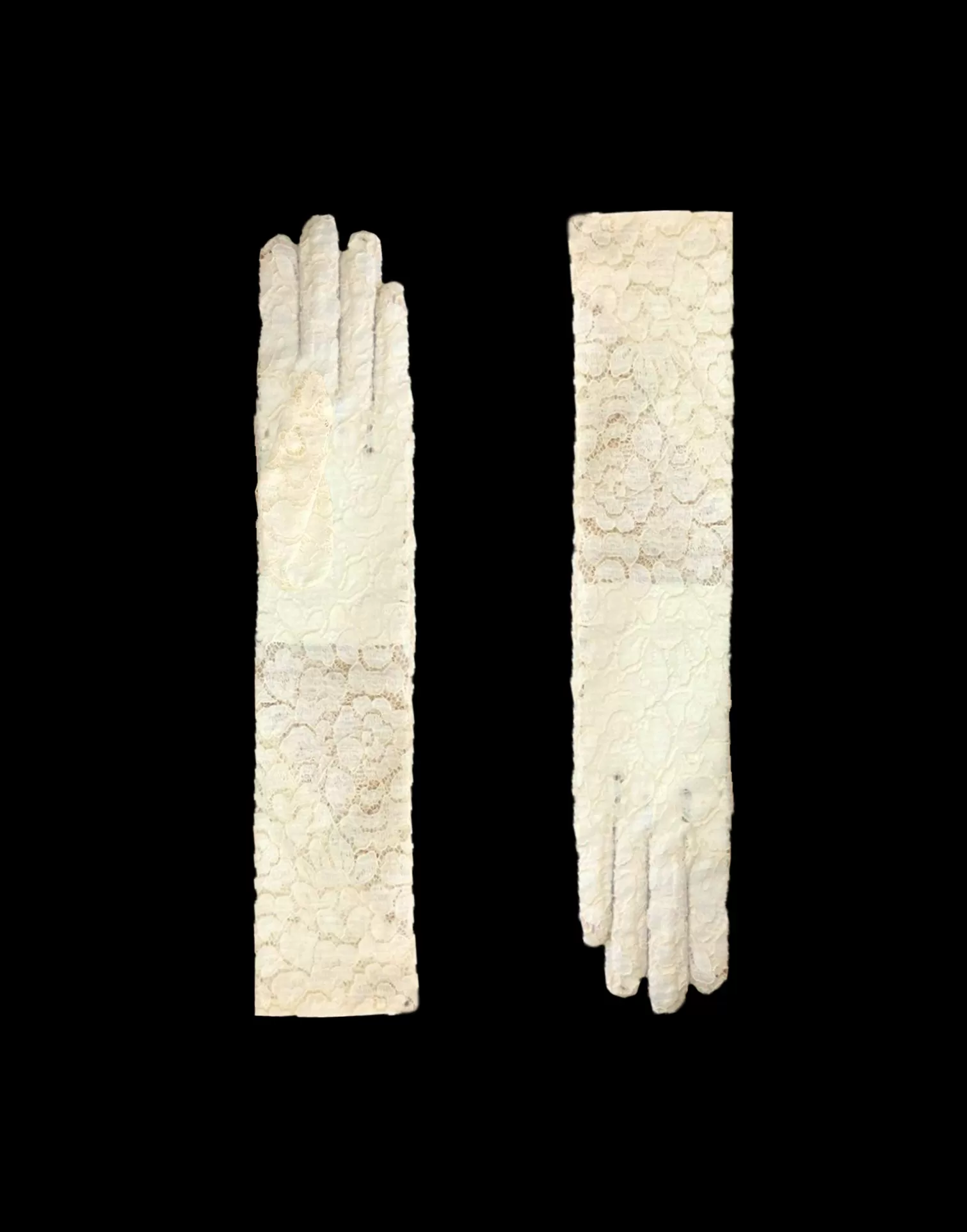 Agnelle Fabric Gloves | Op Ra Lace Unlined Beige