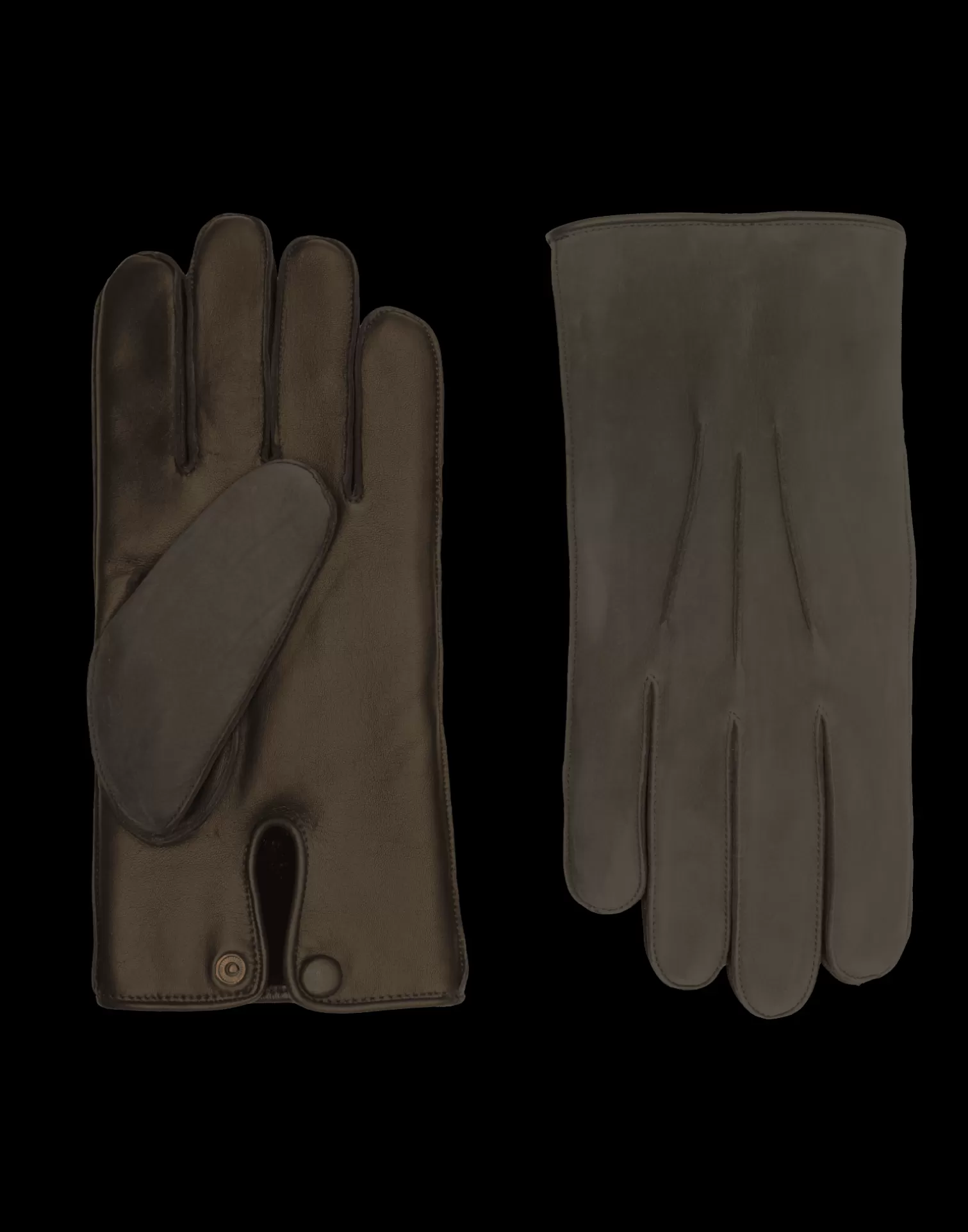 Agnelle Leather Gloves | Oscar Bi-Material Rabbit Lining Moka