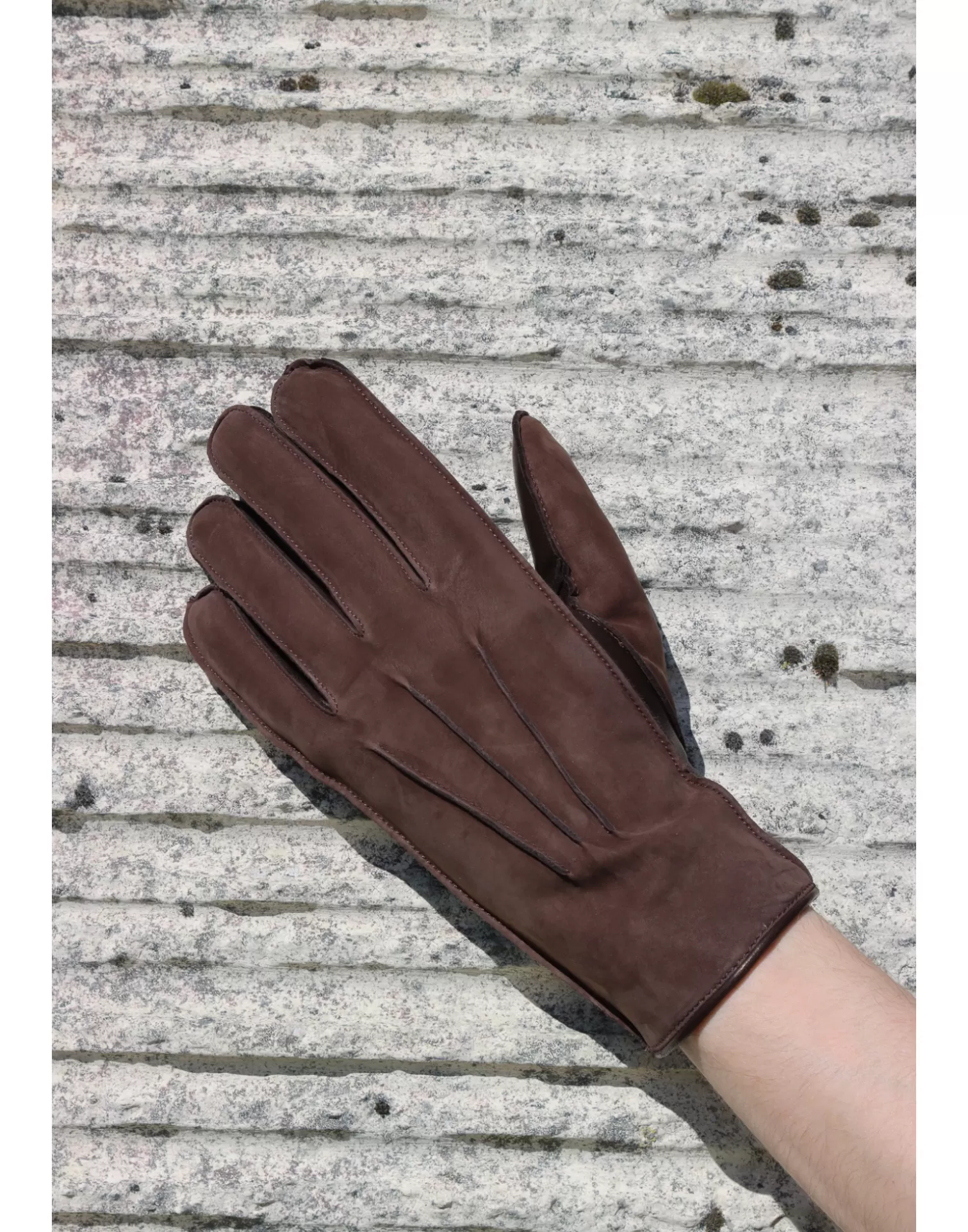 Agnelle Leather Gloves | Oscar Bi-Material Rabbit Lining Moka