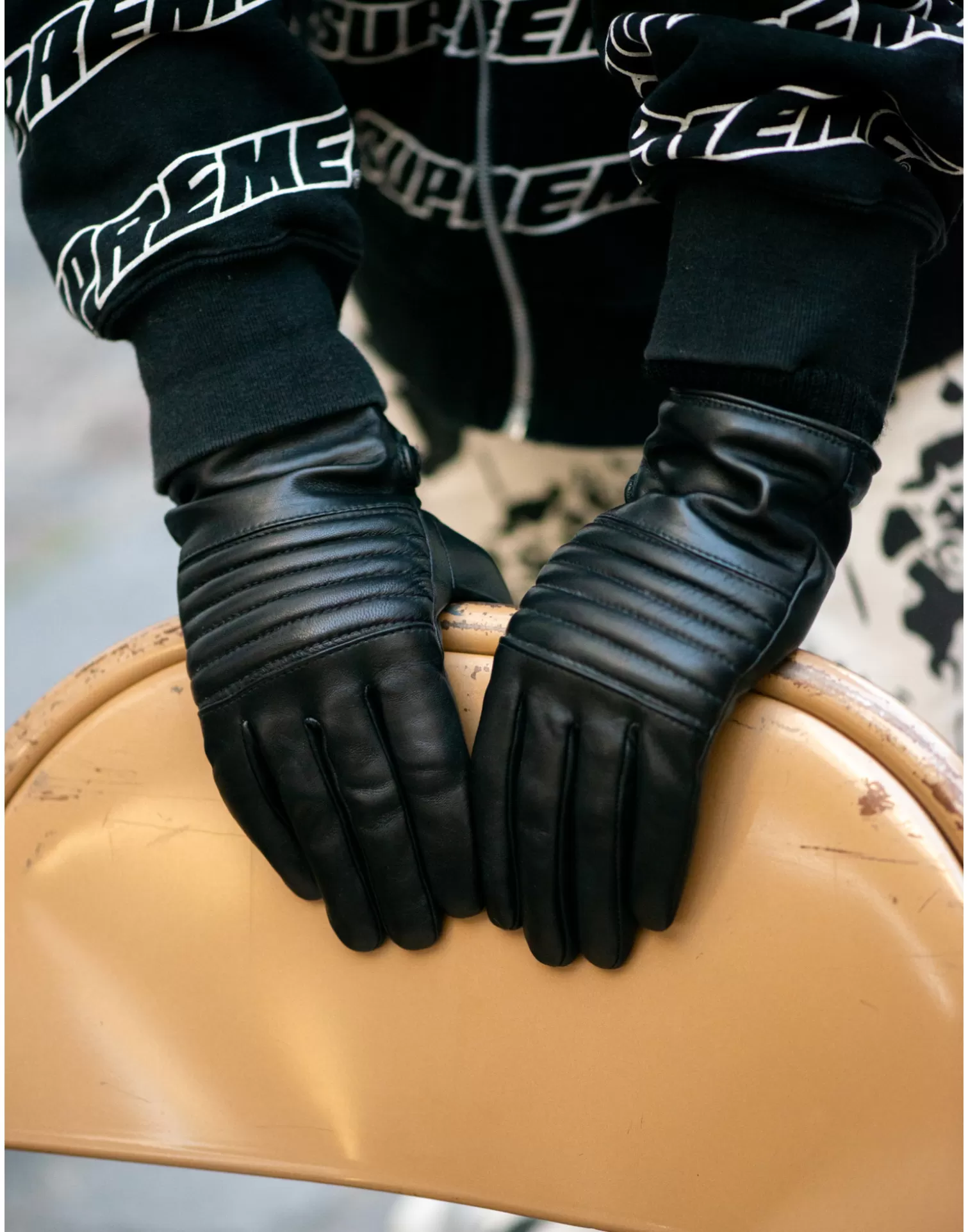 Agnelle Motorcycle & Bike Gloves | Paul Alpaca Lining Noir Tactile/Noir