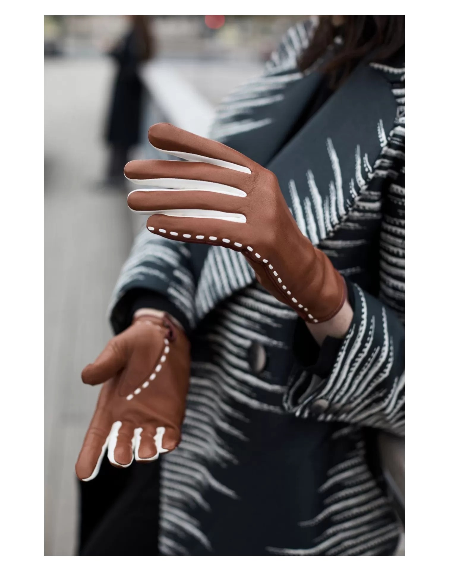 Agnelle Leather Gloves | Pilar Silk Lining Tosc/Lum/Rouill/Craie