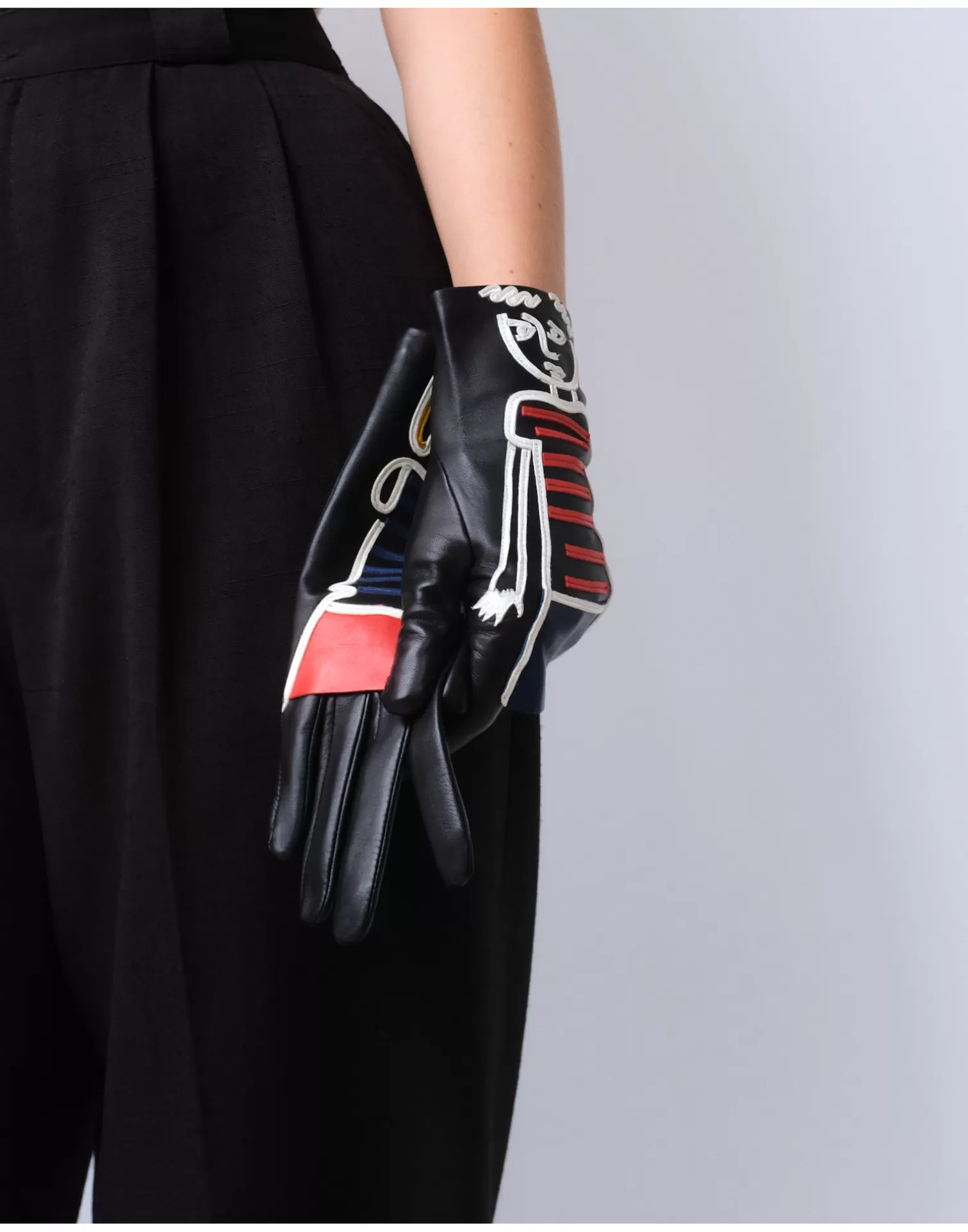 Agnelle Leather Gloves | Premier Flirt By Jean-Charles De Castelbajac Silk Lining Tnoir