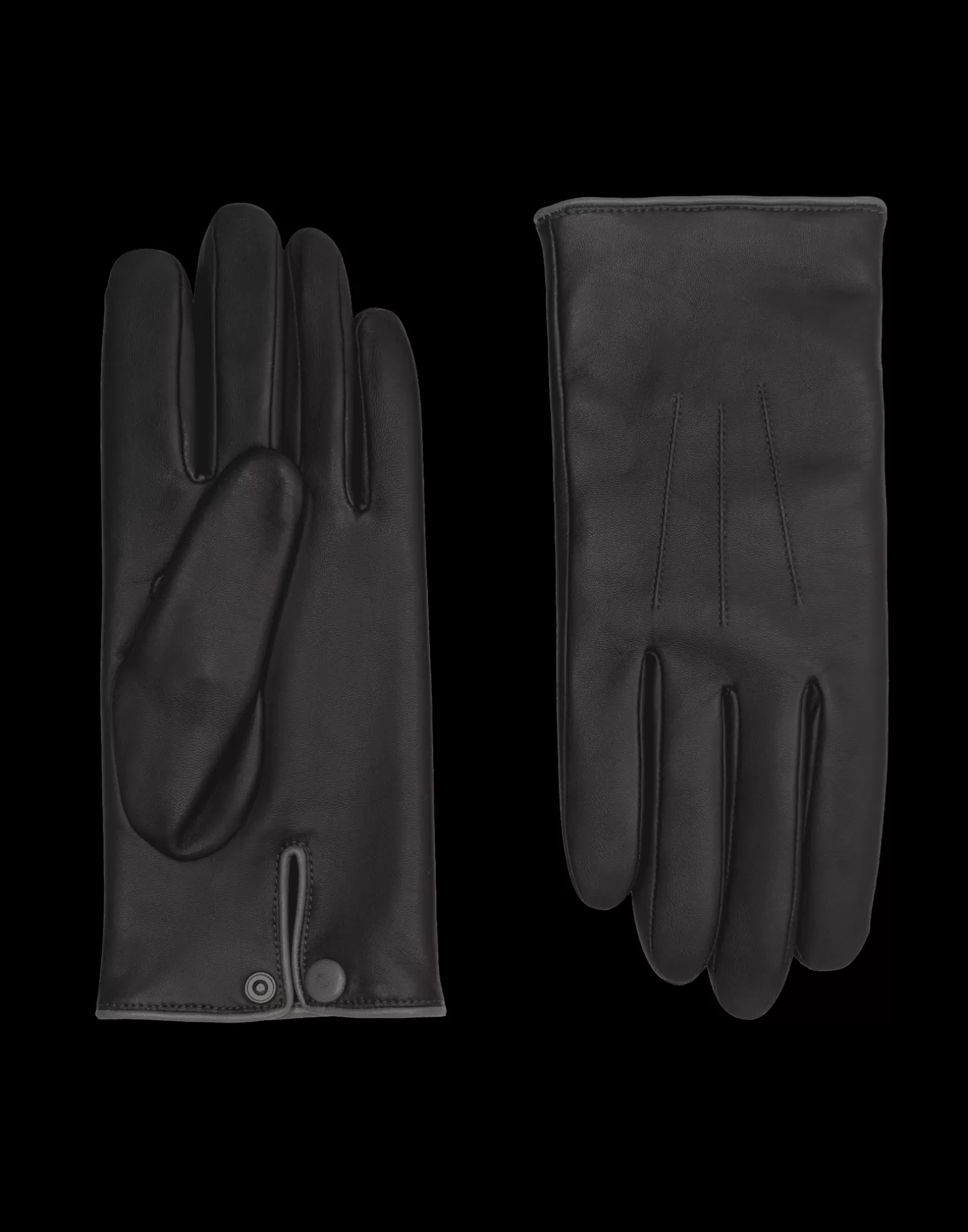 Agnelle Leather Gloves | Rick Cashmere Lining Tnoir/Souris