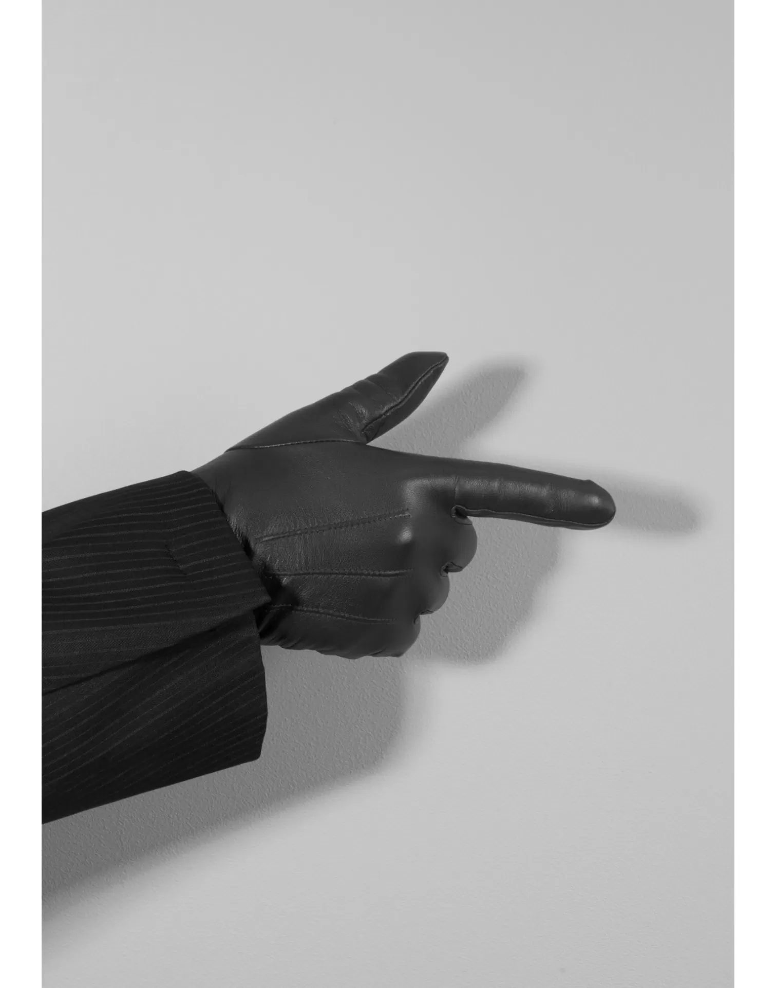 Agnelle Leather Gloves | Rick Cashmere Lining Tnoir/Souris