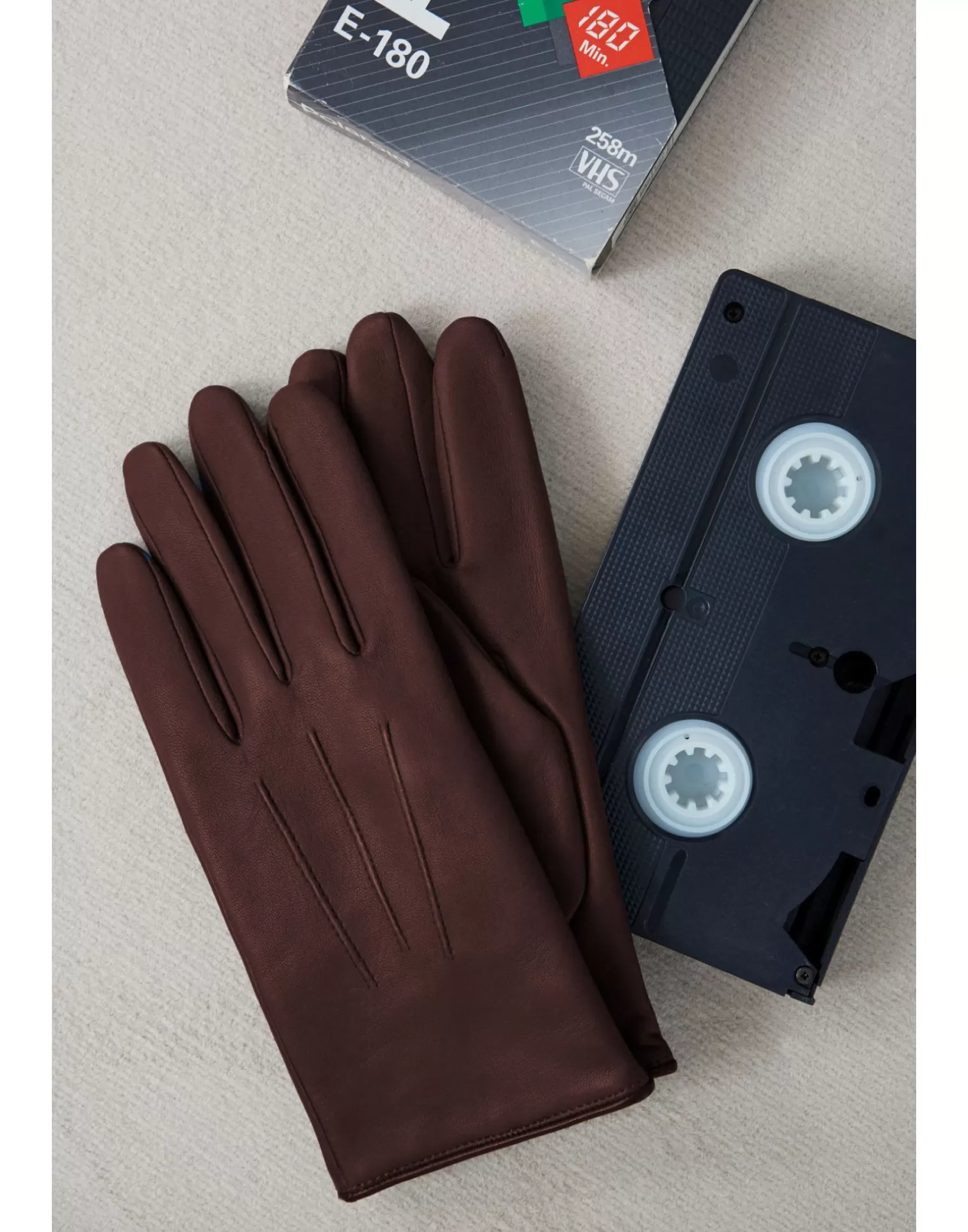 Agnelle Leather Gloves | Rick Cashmere Lining Bourgogne/Noir