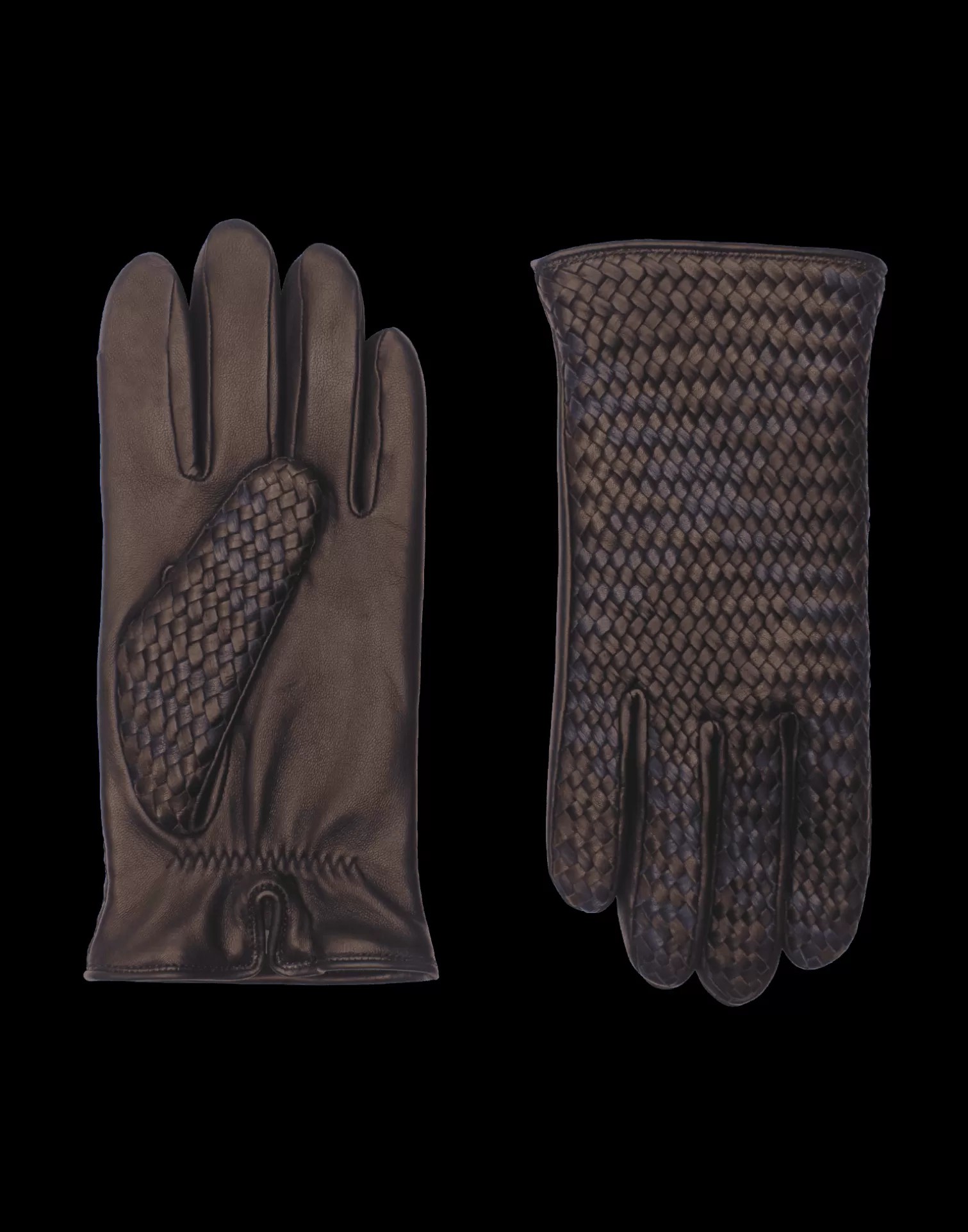 Agnelle Leather Gloves | Stanilas Silk Lining Moka/Noir/Navy/Noir